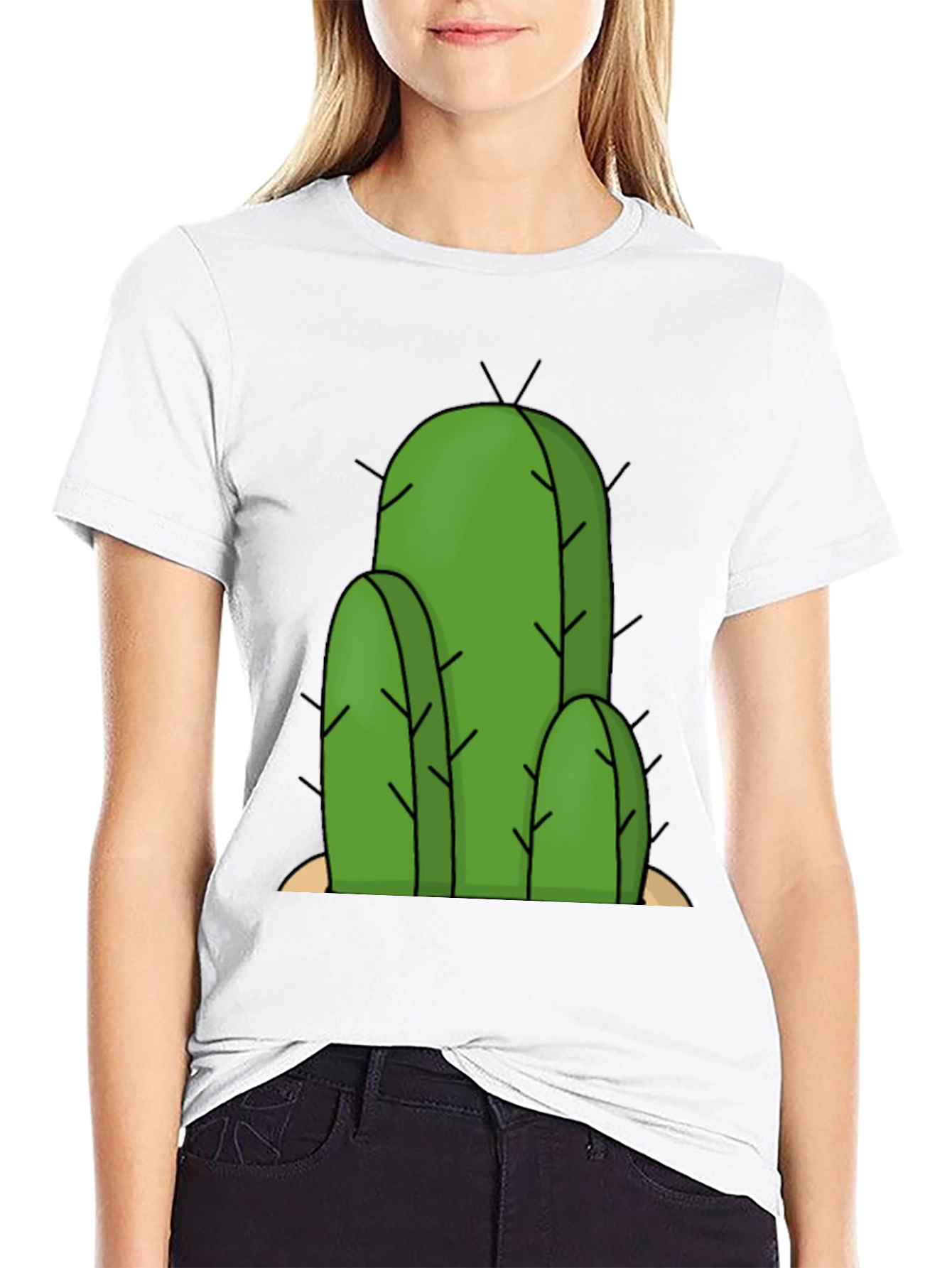 Cactus Graphic Tee - Black Cotton T-Shirt
