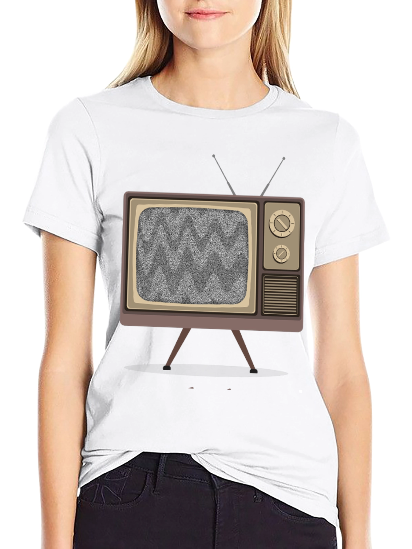 Retro TV Graphic Tee - Static Screen Design