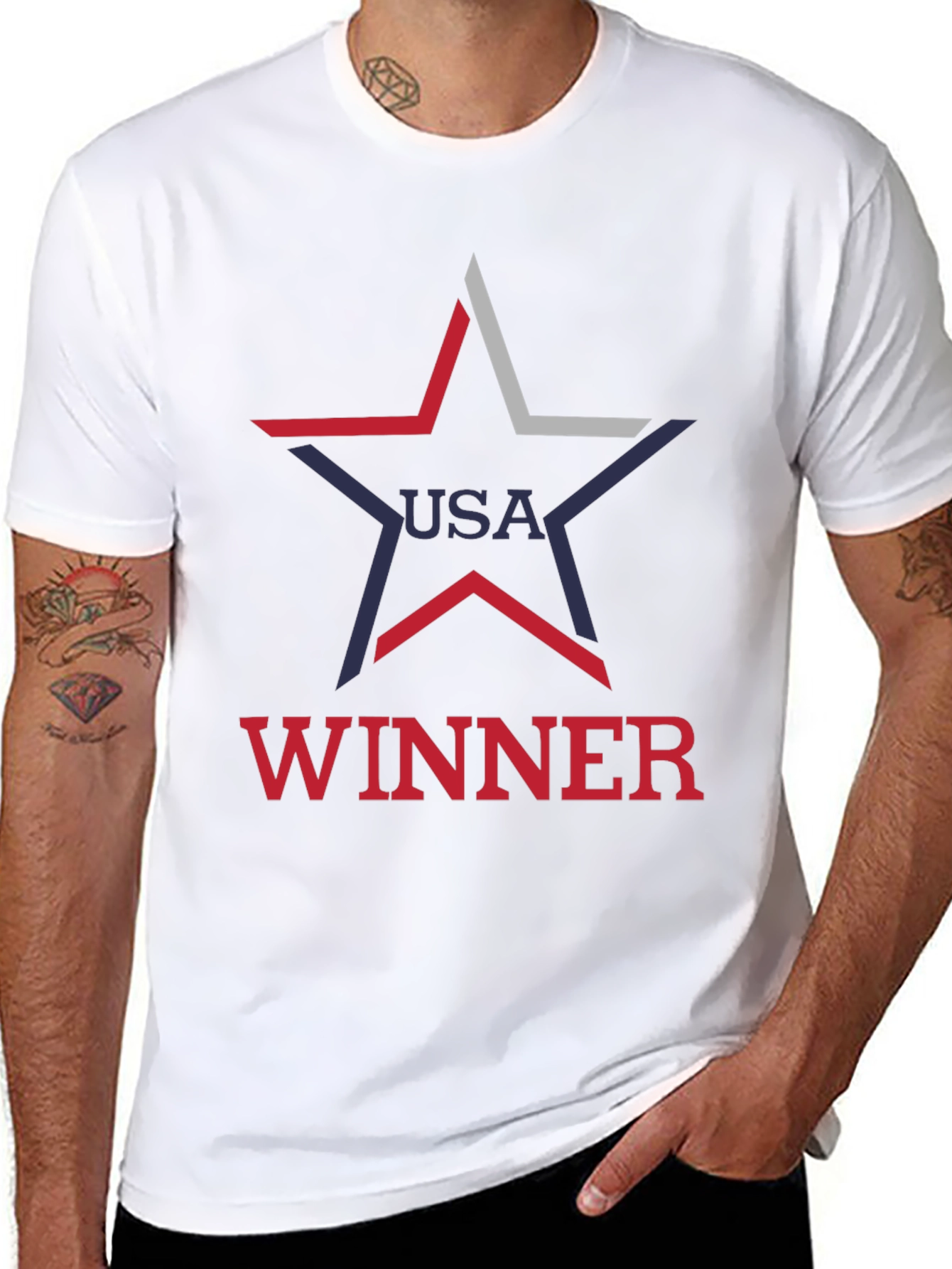 USA Winner Graphic Tee - Patriotic Star Design