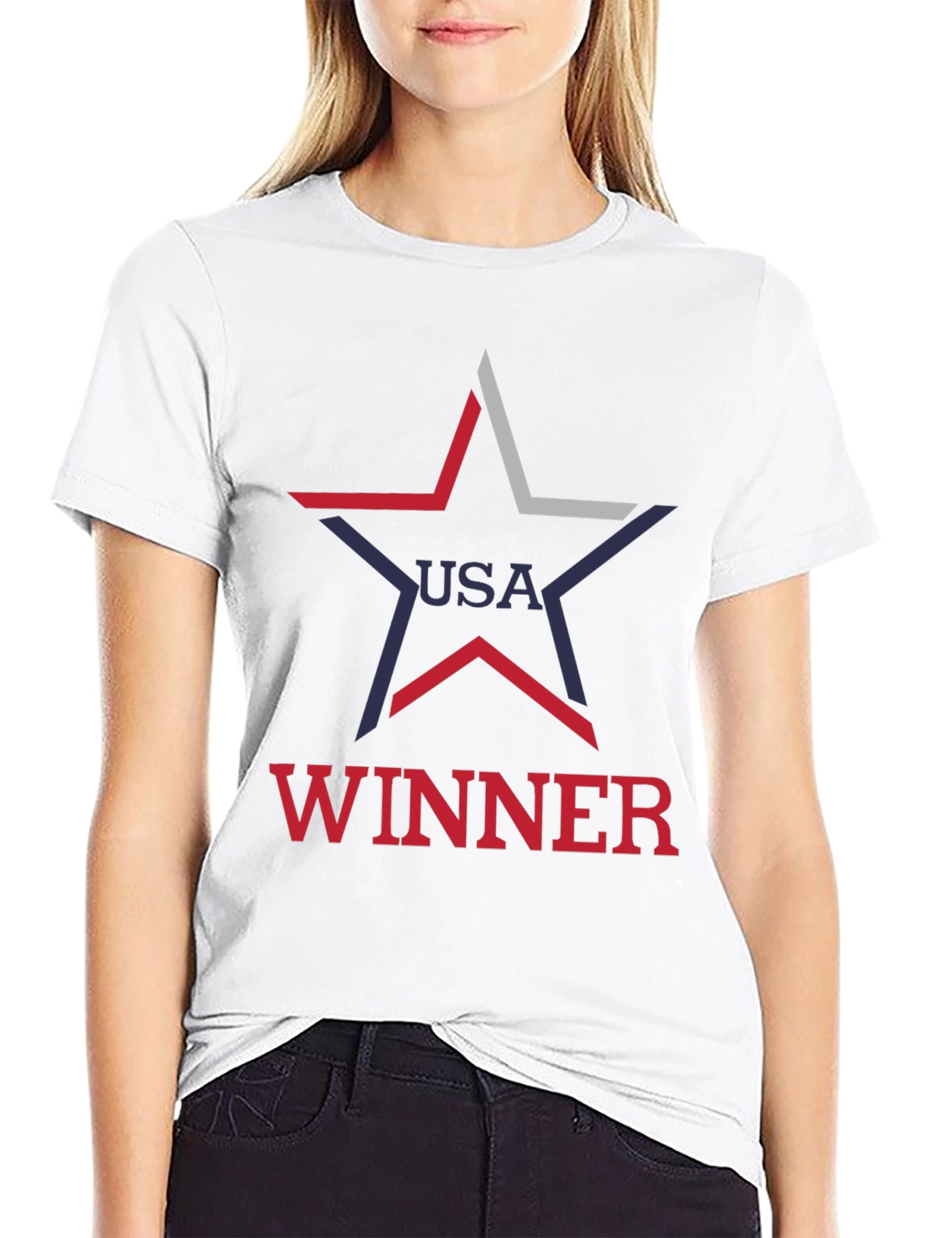 USA Winner Graphic Tee - Patriotic Star Design