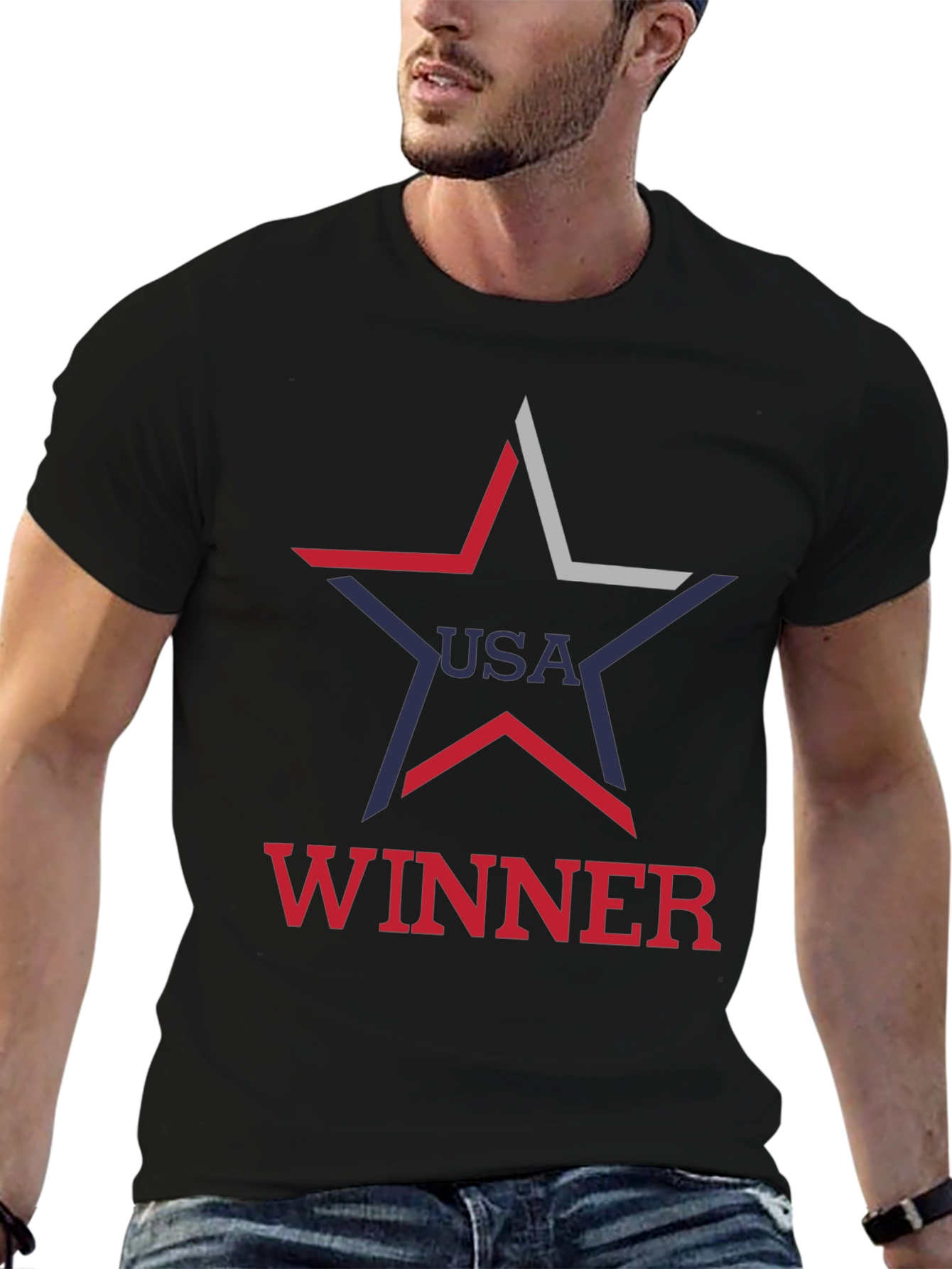 USA Winner Graphic Tee - Patriotic Star Design
