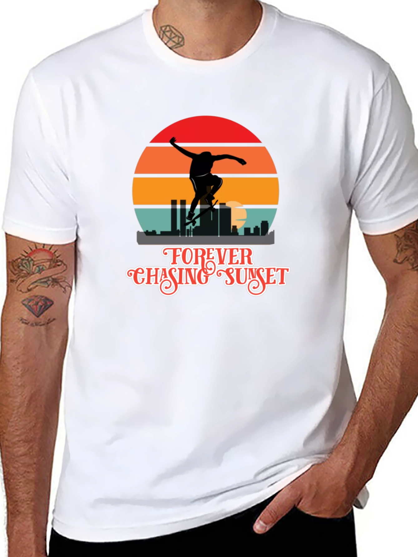 Forever Chasing Sunset Black Graphic Tee