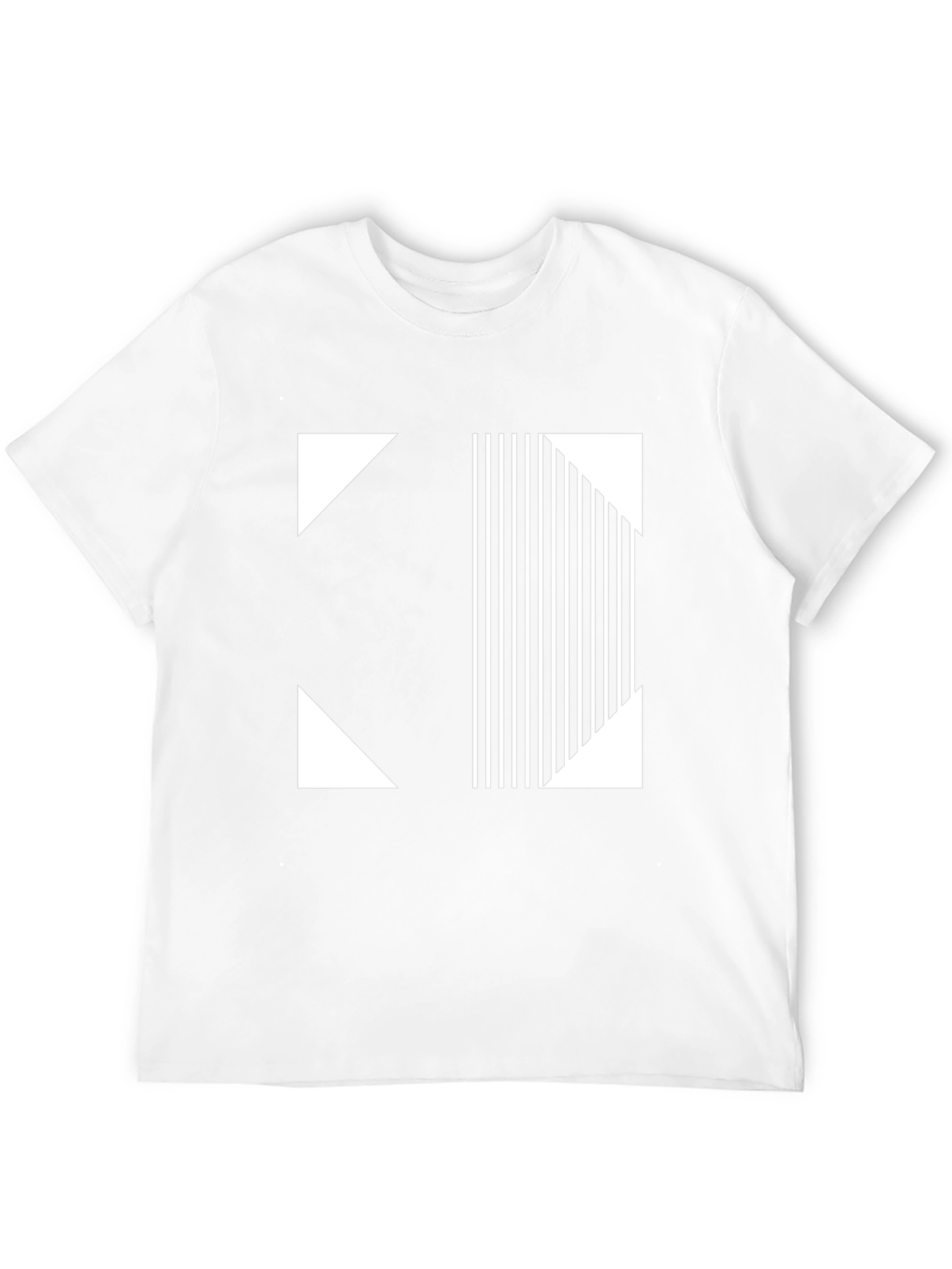 Modern Graphic Tee - Black and White Geometric Design