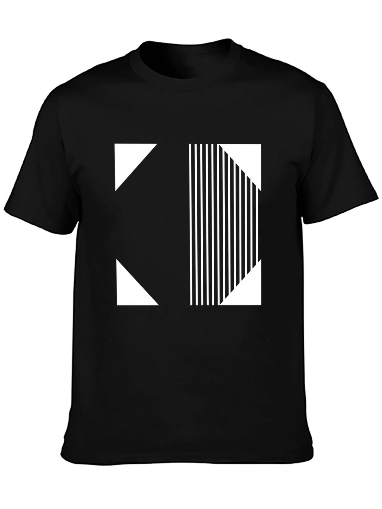 Modern Graphic Tee - Black and White Geometric Design