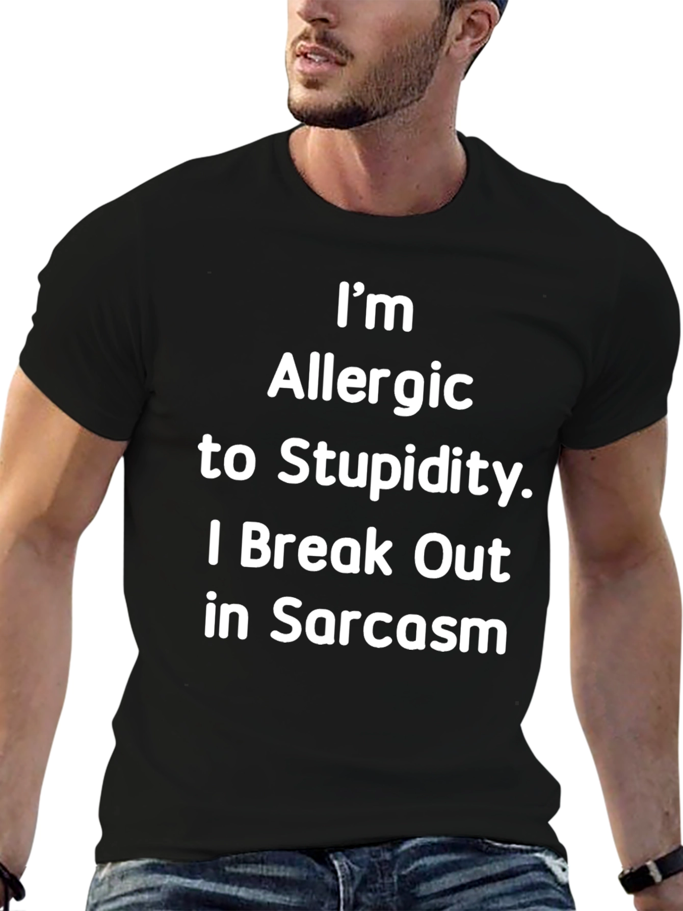 Sarcastic Allergy T-Shirt - Im Allergic to Stupidity