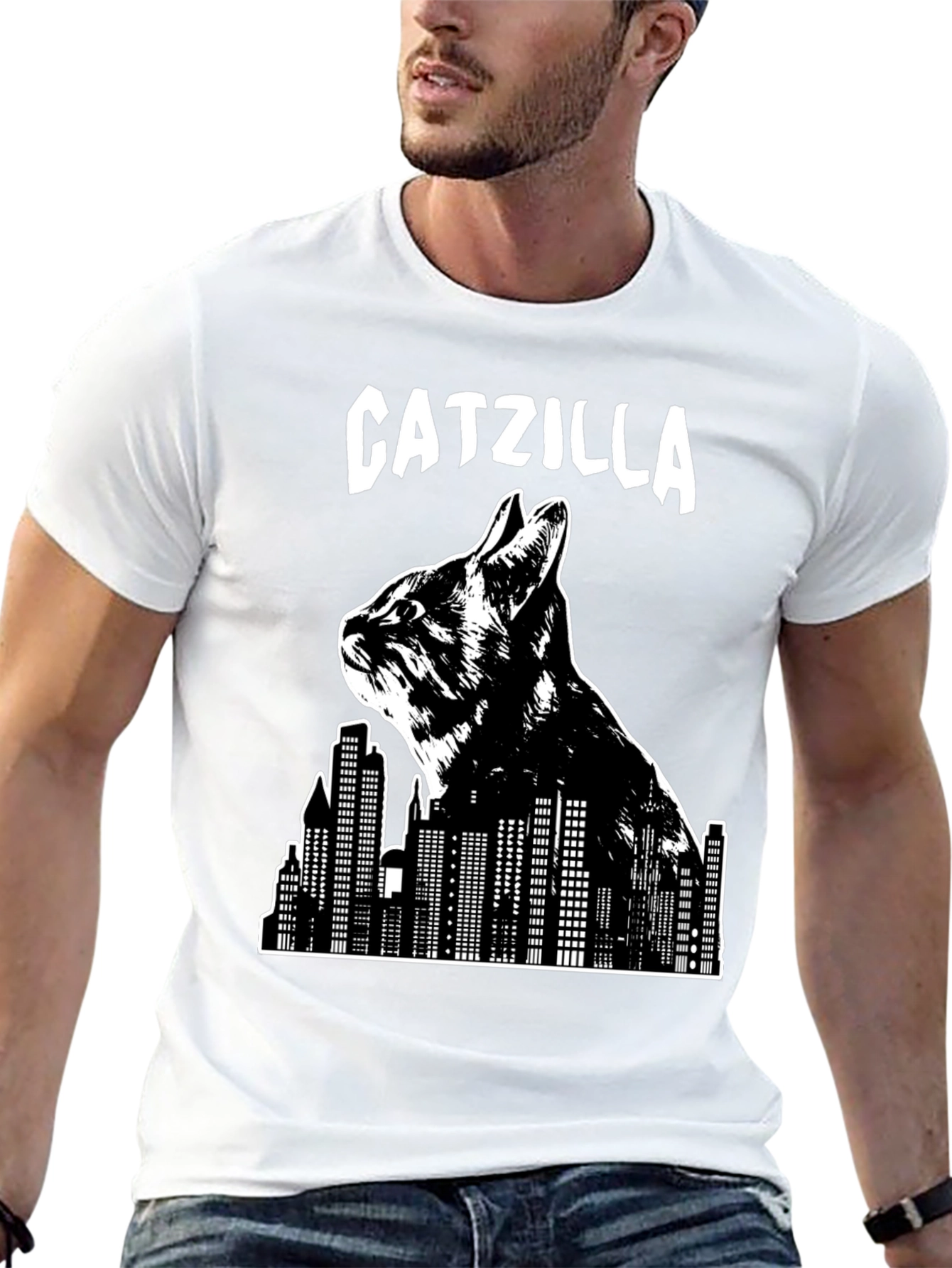 Catzilla T-Shirt - Cat Graphic Novelty Tee