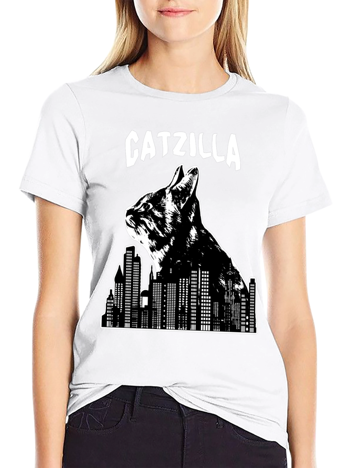 Catzilla T-Shirt - Cat Graphic Novelty Tee