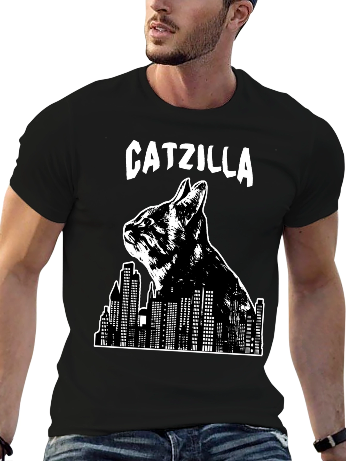 Catzilla T-Shirt - Cat Graphic Novelty Tee