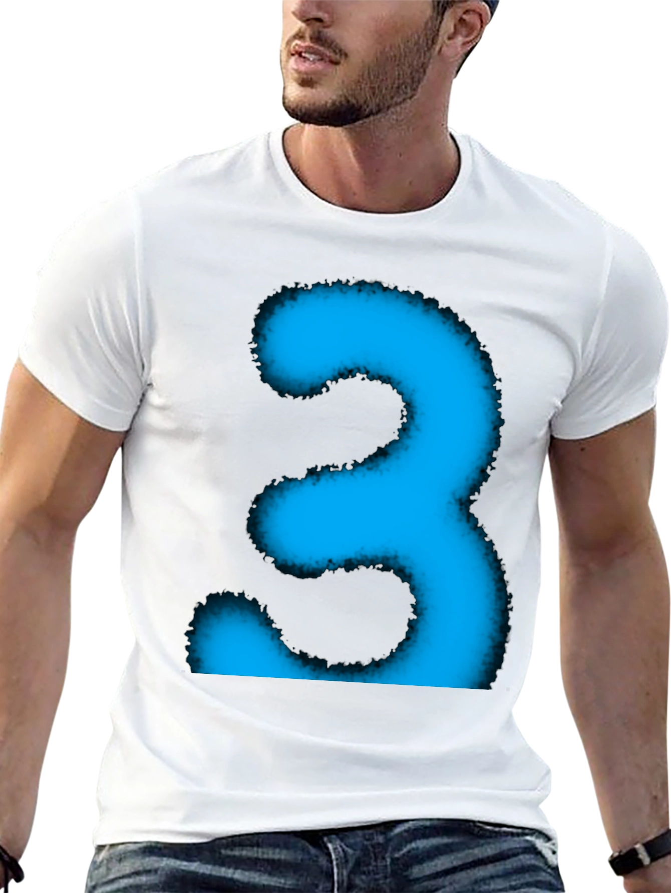 Cool Blue Number Three Graphic Tee