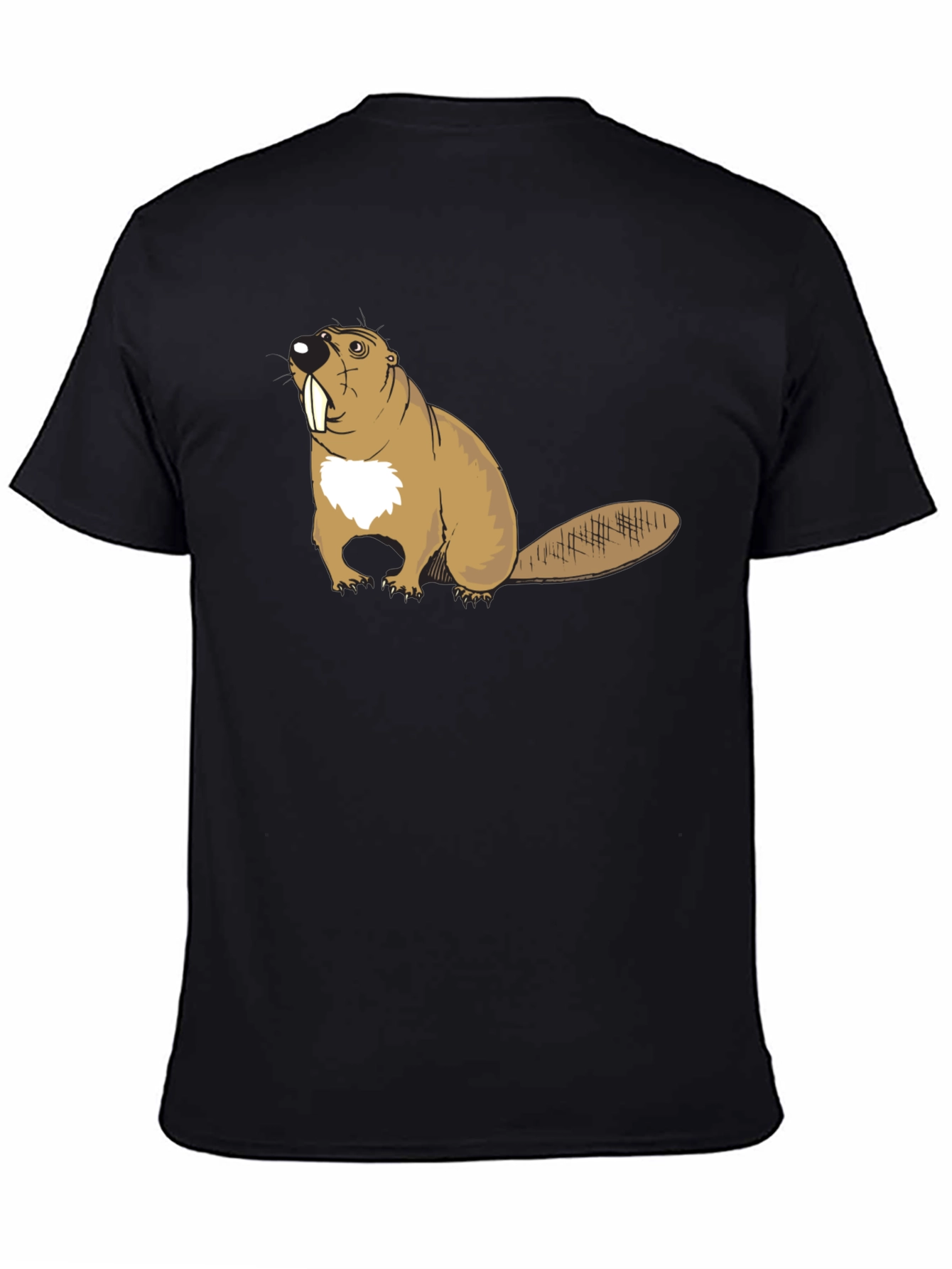 Beaver Graphic T-Shirt - Black Cotton Tee
