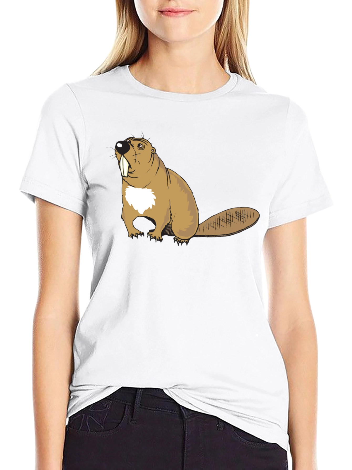 Beaver Graphic T-Shirt - Black Cotton Tee