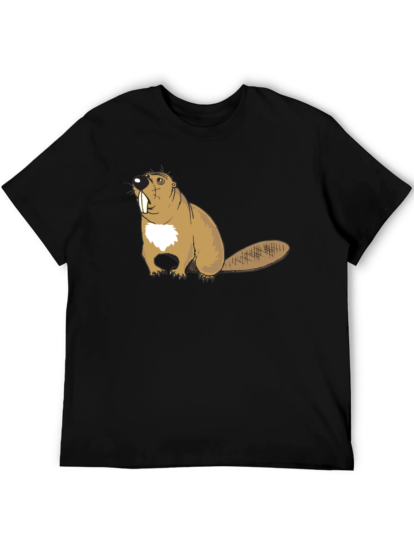 Beaver Graphic T-Shirt - Black Cotton Tee
