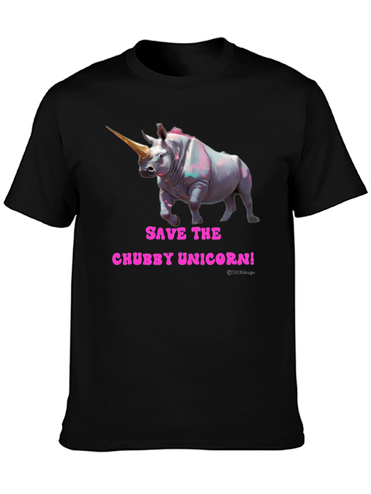 Save the Chubby Unicorn Funny Graphic Tee