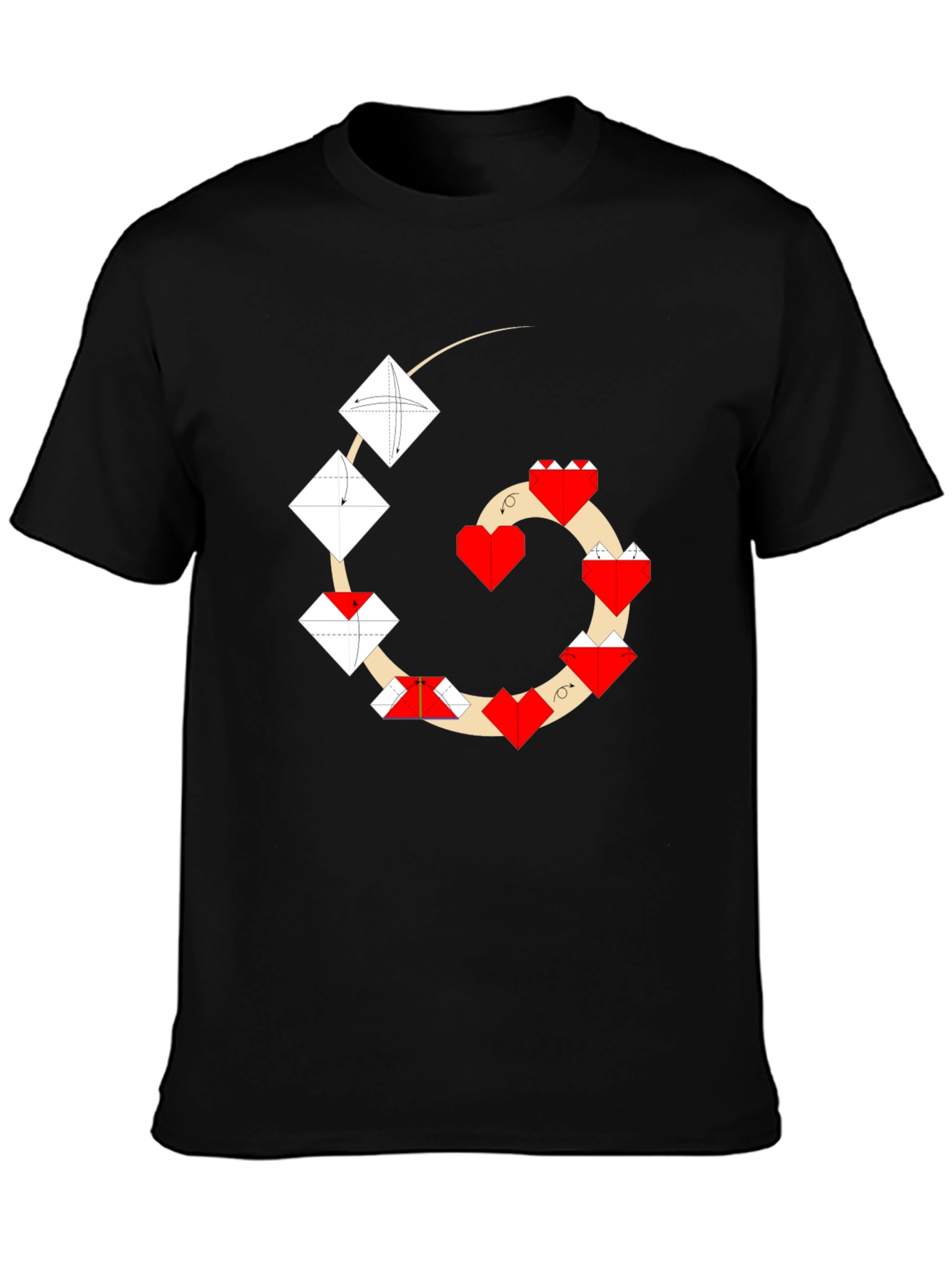 Origami Heart T-Shirt - Unique Geometric Design