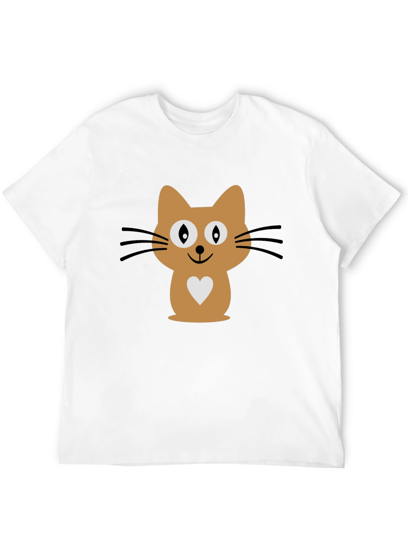 Cute Cat Graphic Print Mens Black T-Shirt