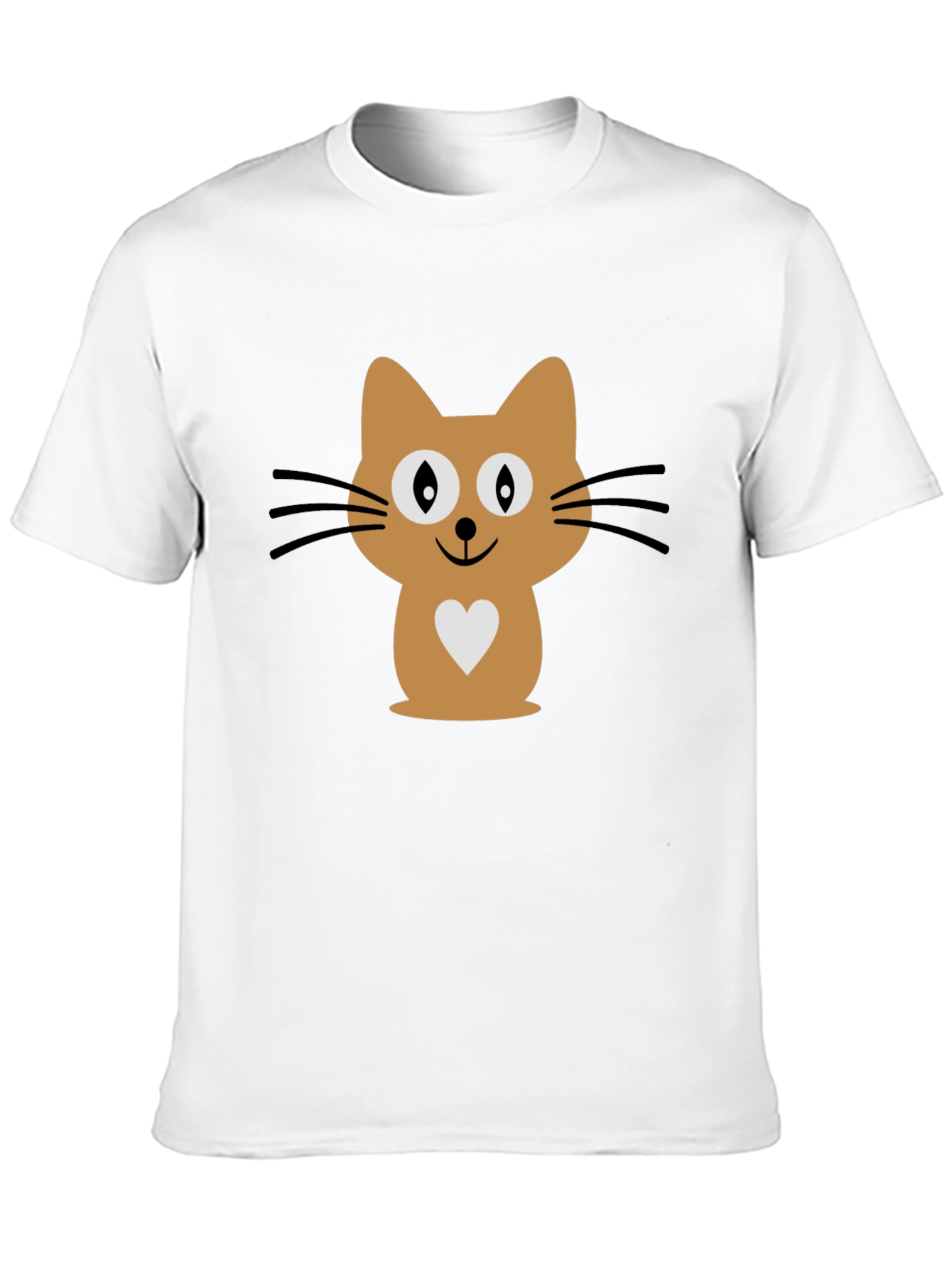 Cute Cat Graphic Print Mens Black T-Shirt