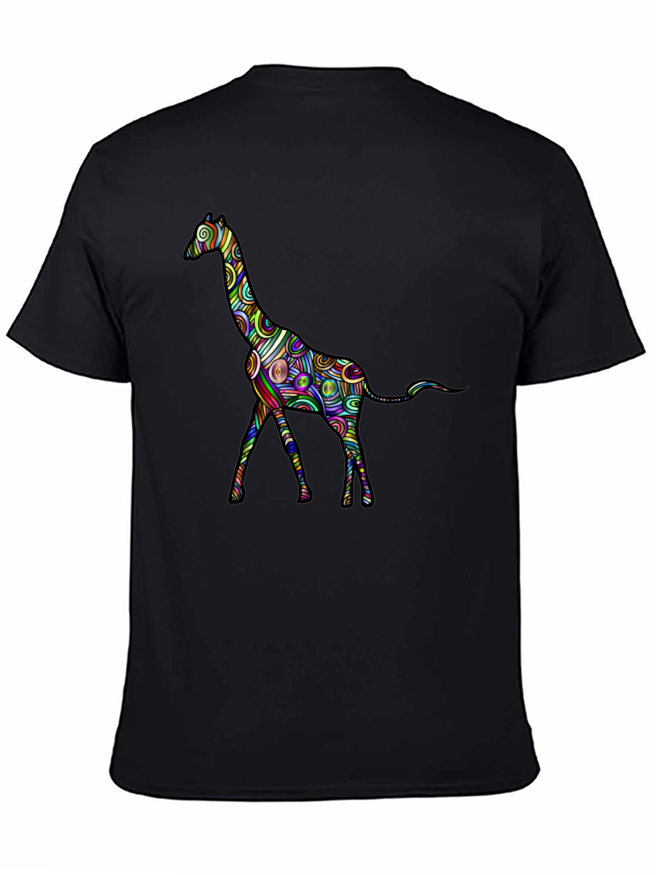 Psychedelic Giraffe Graphic Tee - Black