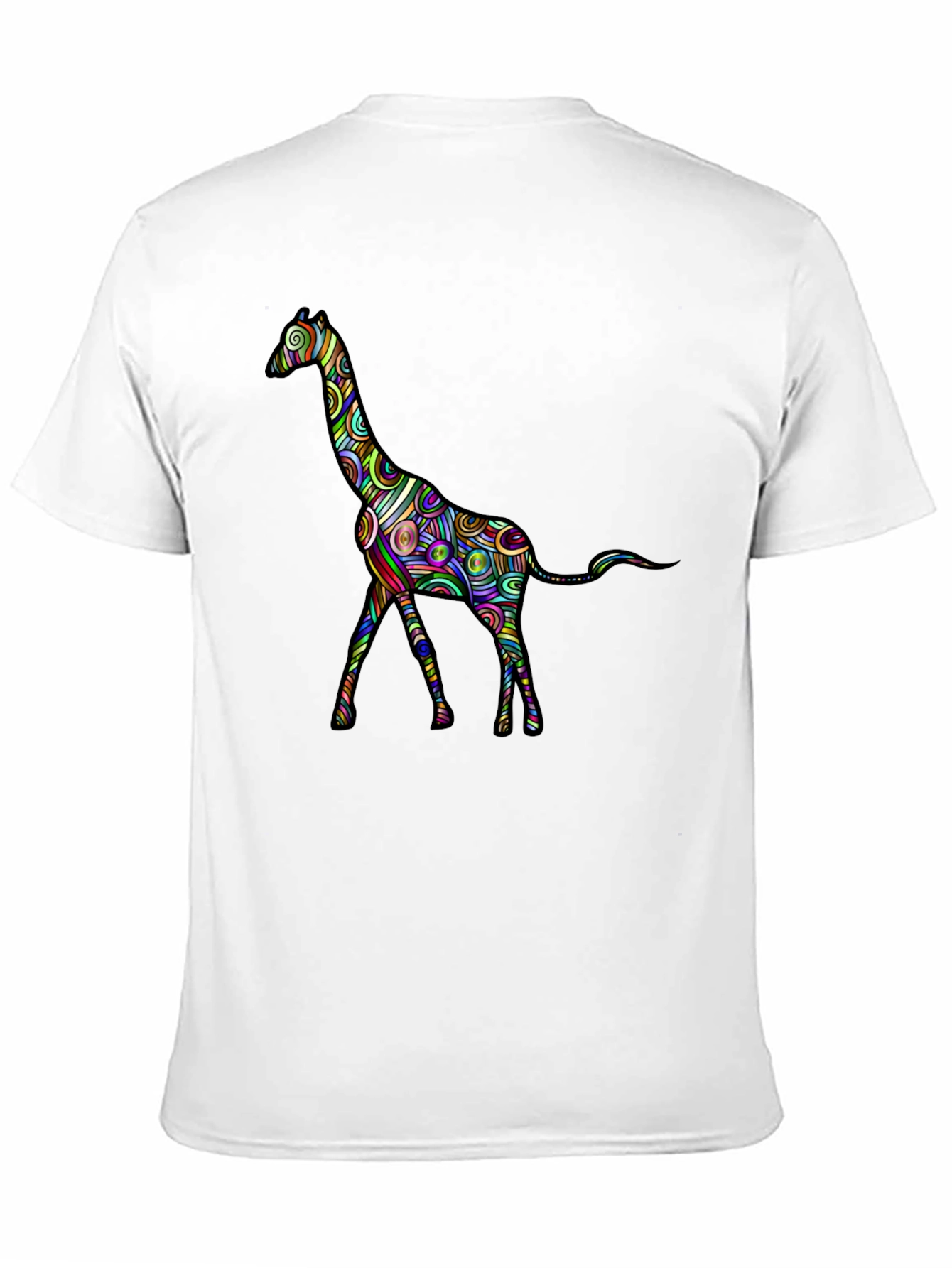Psychedelic Giraffe Graphic Tee - Black