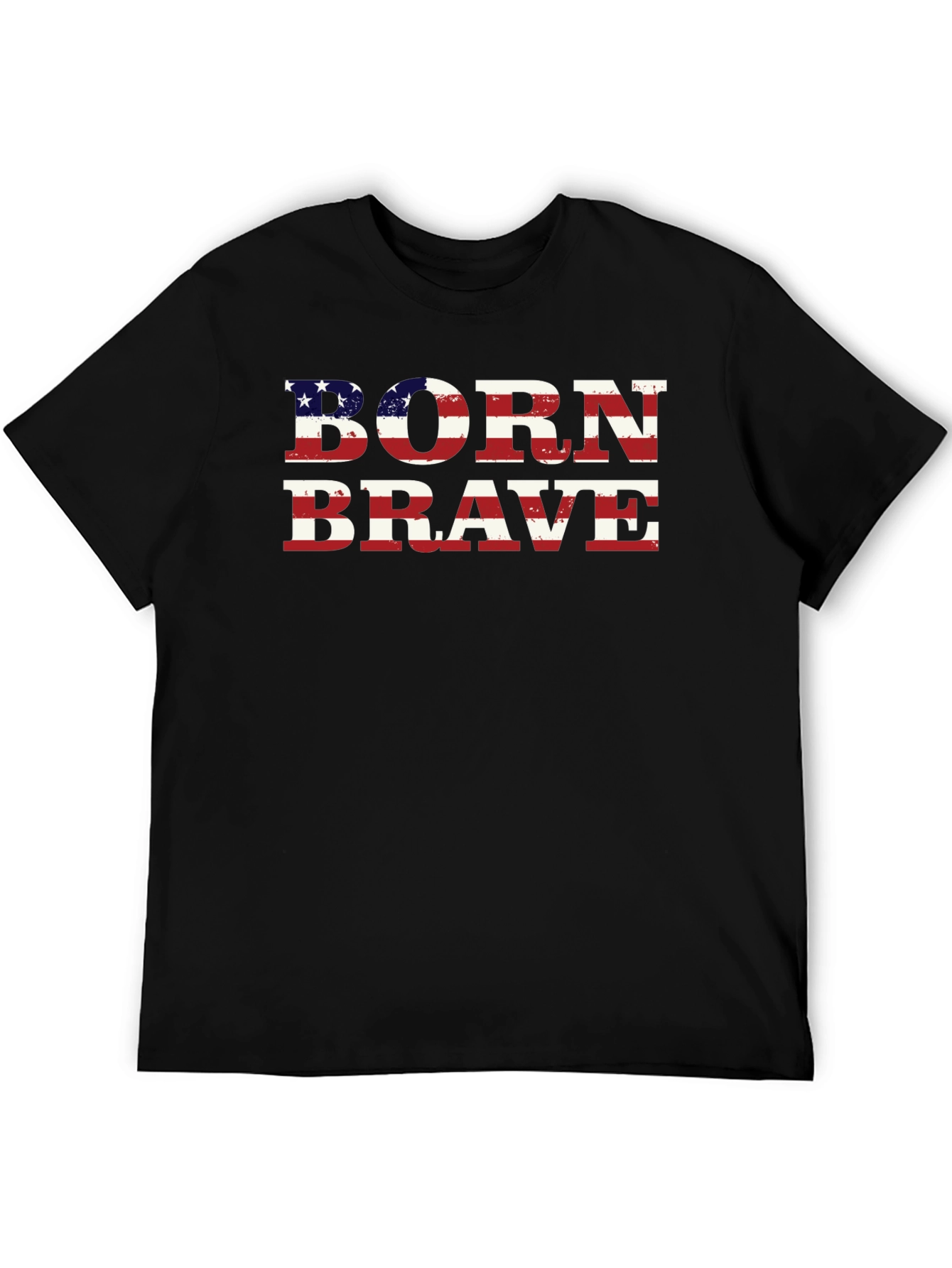 Born Brave American Flag Graphic T-Shirt
