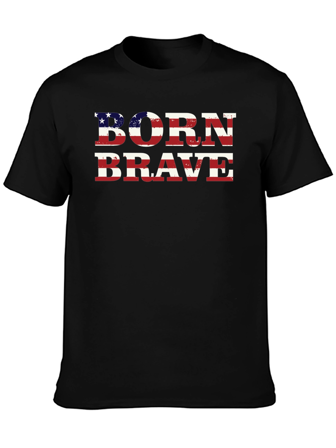 Born Brave American Flag Graphic T-Shirt