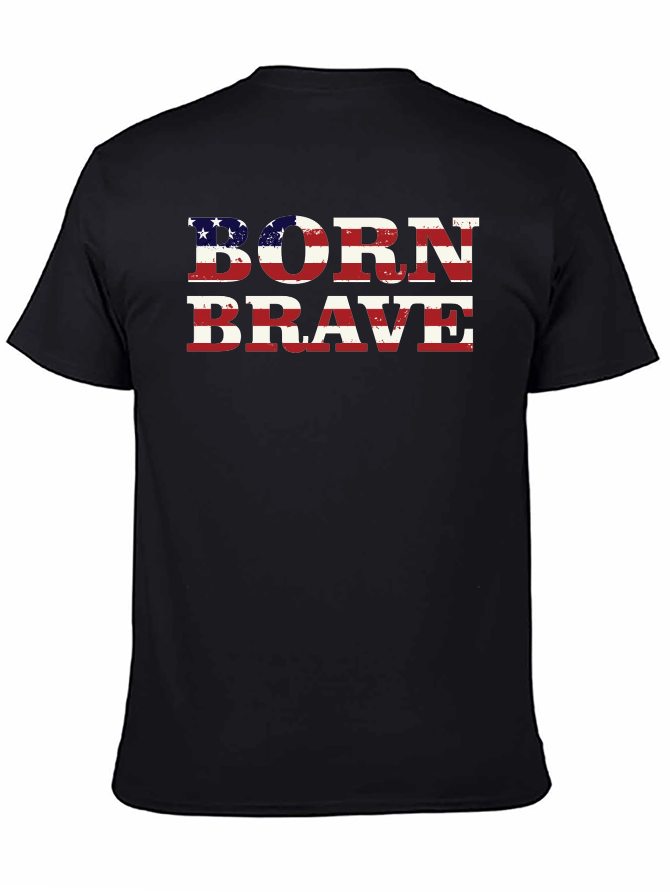 Born Brave American Flag Graphic T-Shirt