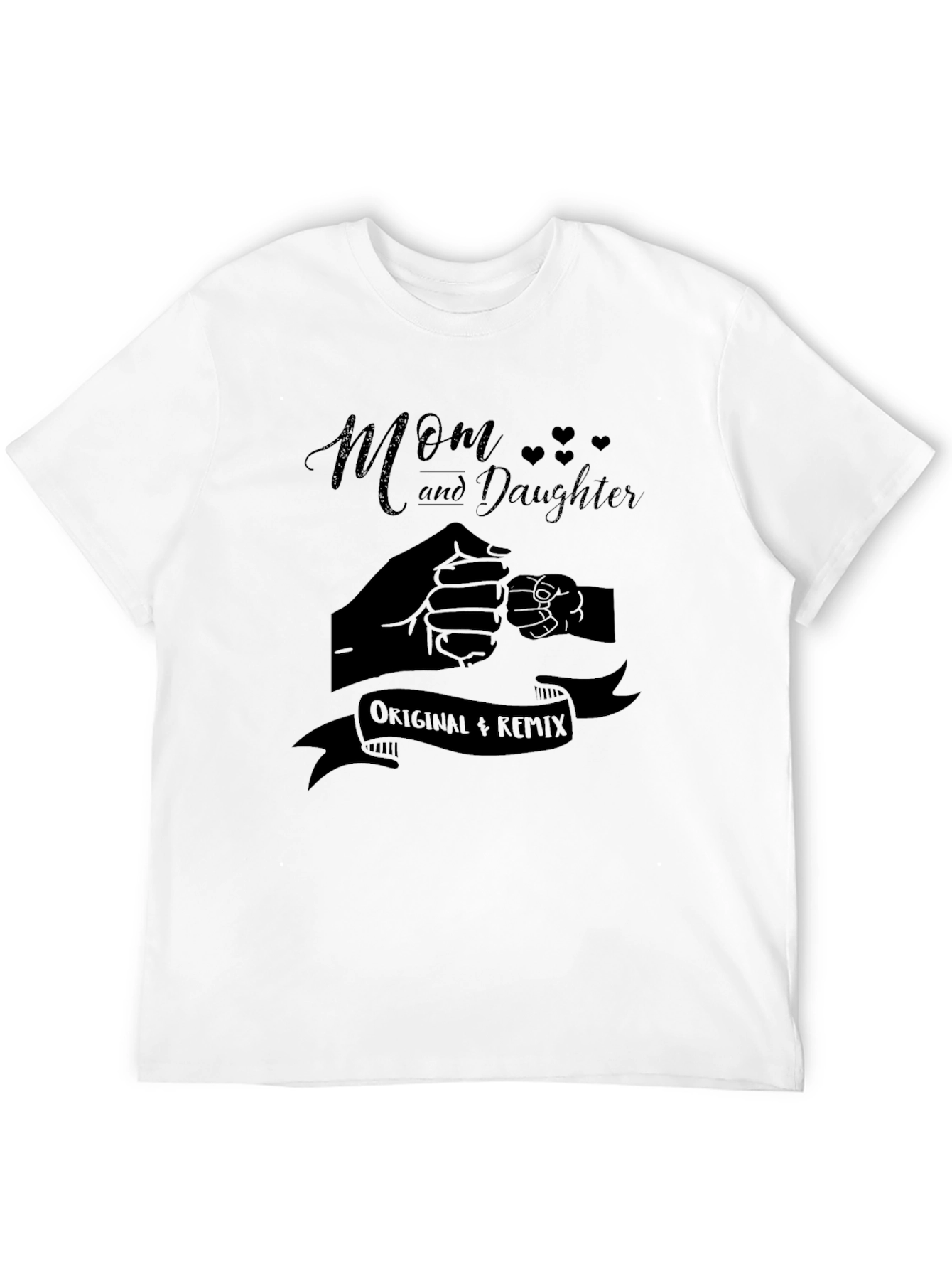 Mom and Daughter Matching Fist Bump Graphic Tee