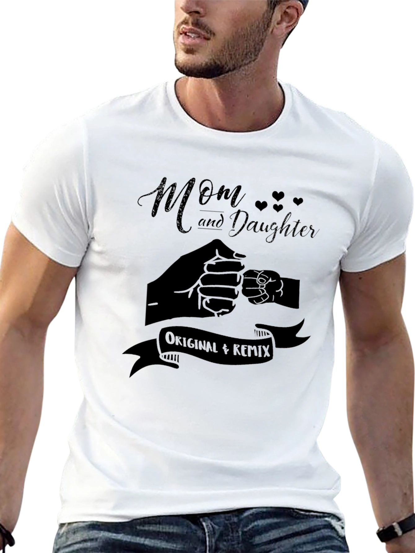 Mom and Daughter Matching Fist Bump Graphic Tee