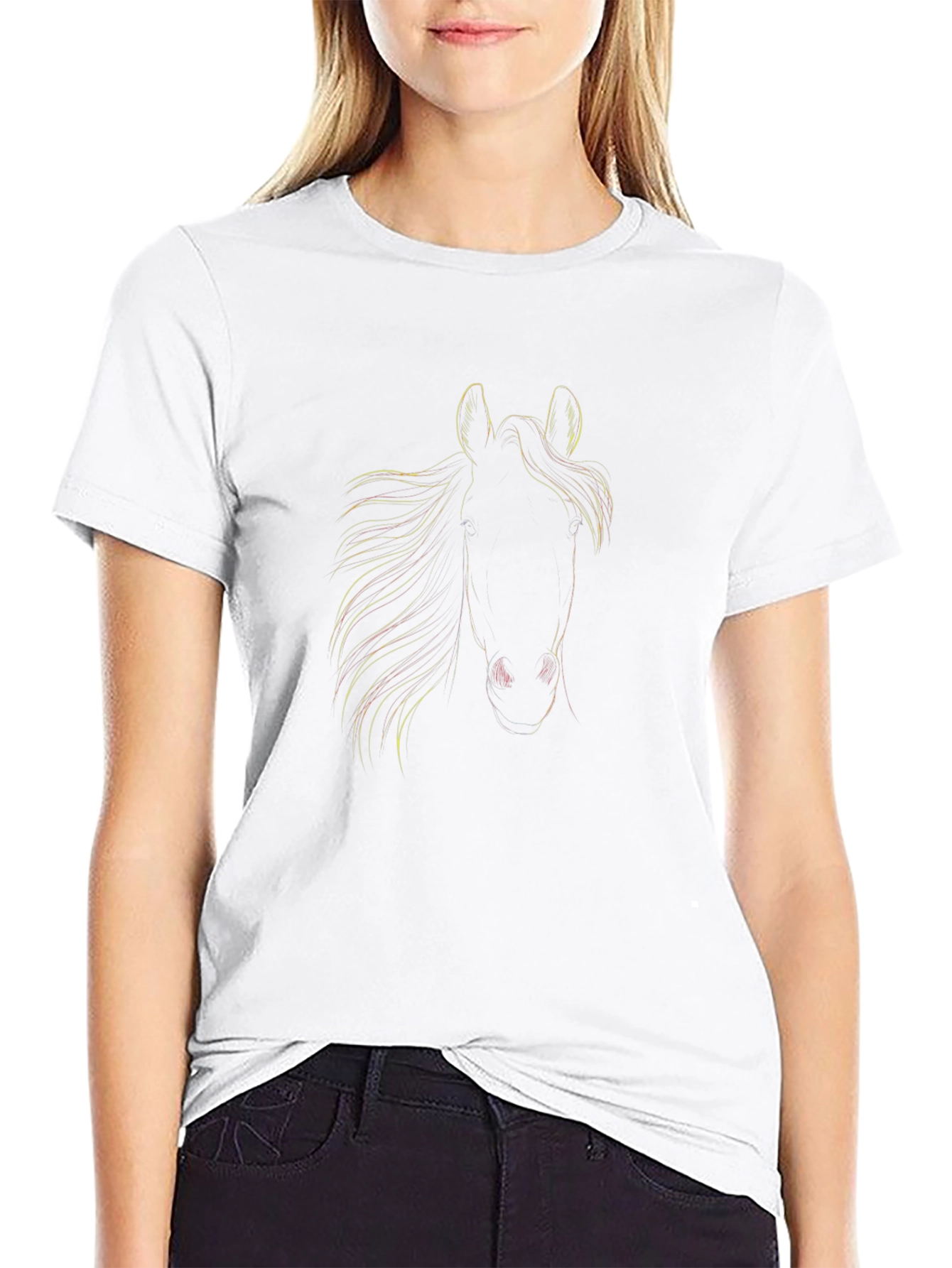 Black Horse Graphic Tee - Stylish and Unique