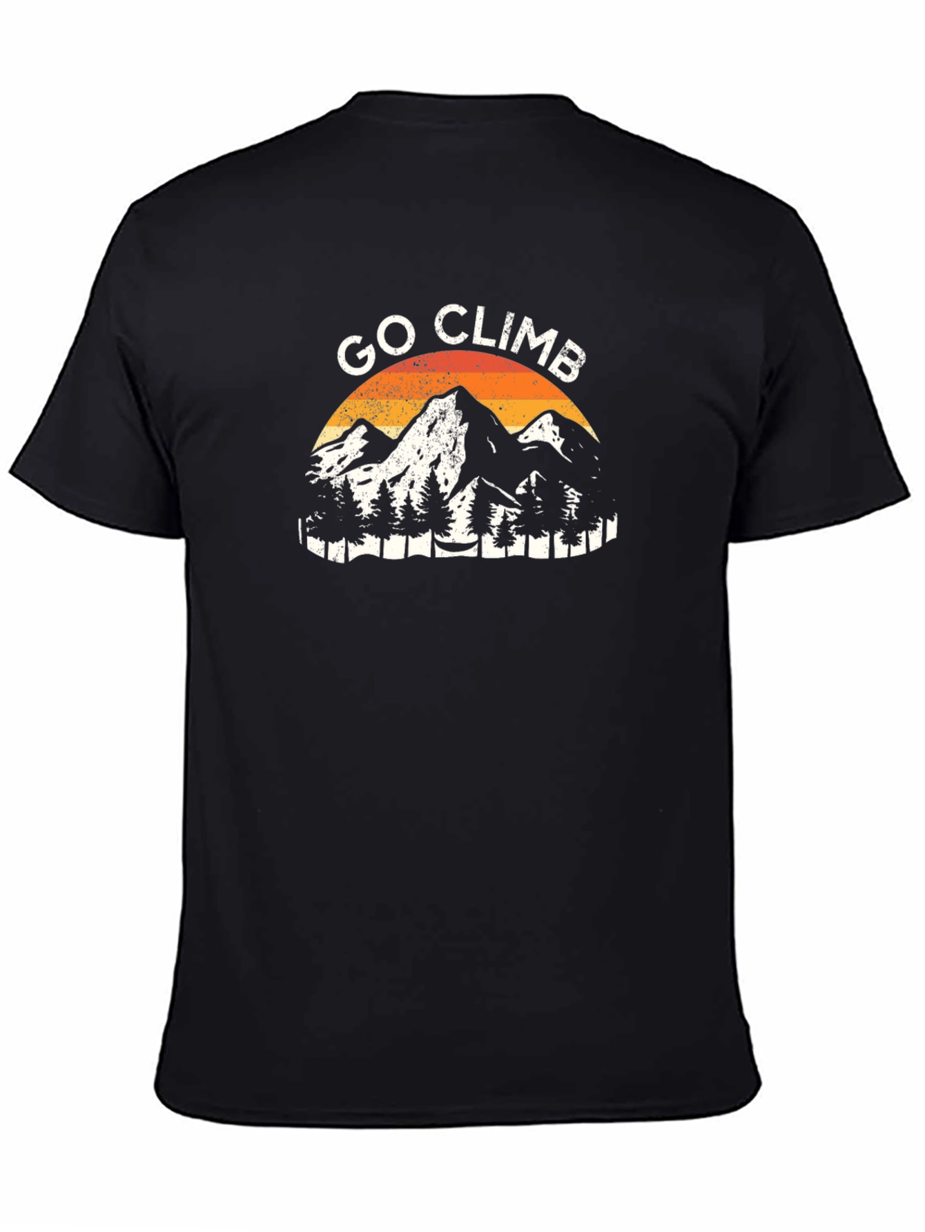 Go Climb Mountains Graphic Tee - Black Cotton T-Shirt