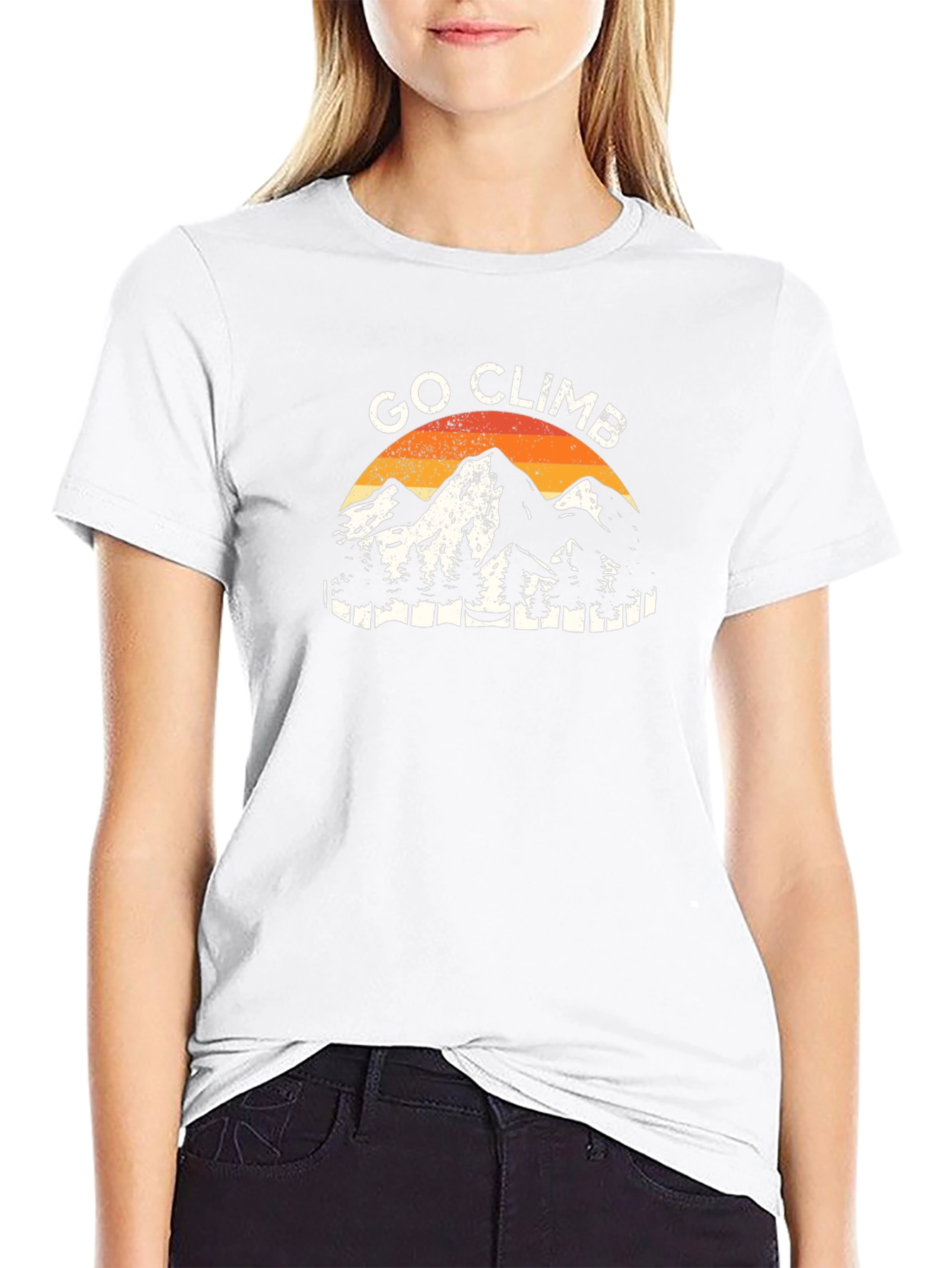 Go Climb Mountains Graphic Tee - Black Cotton T-Shirt