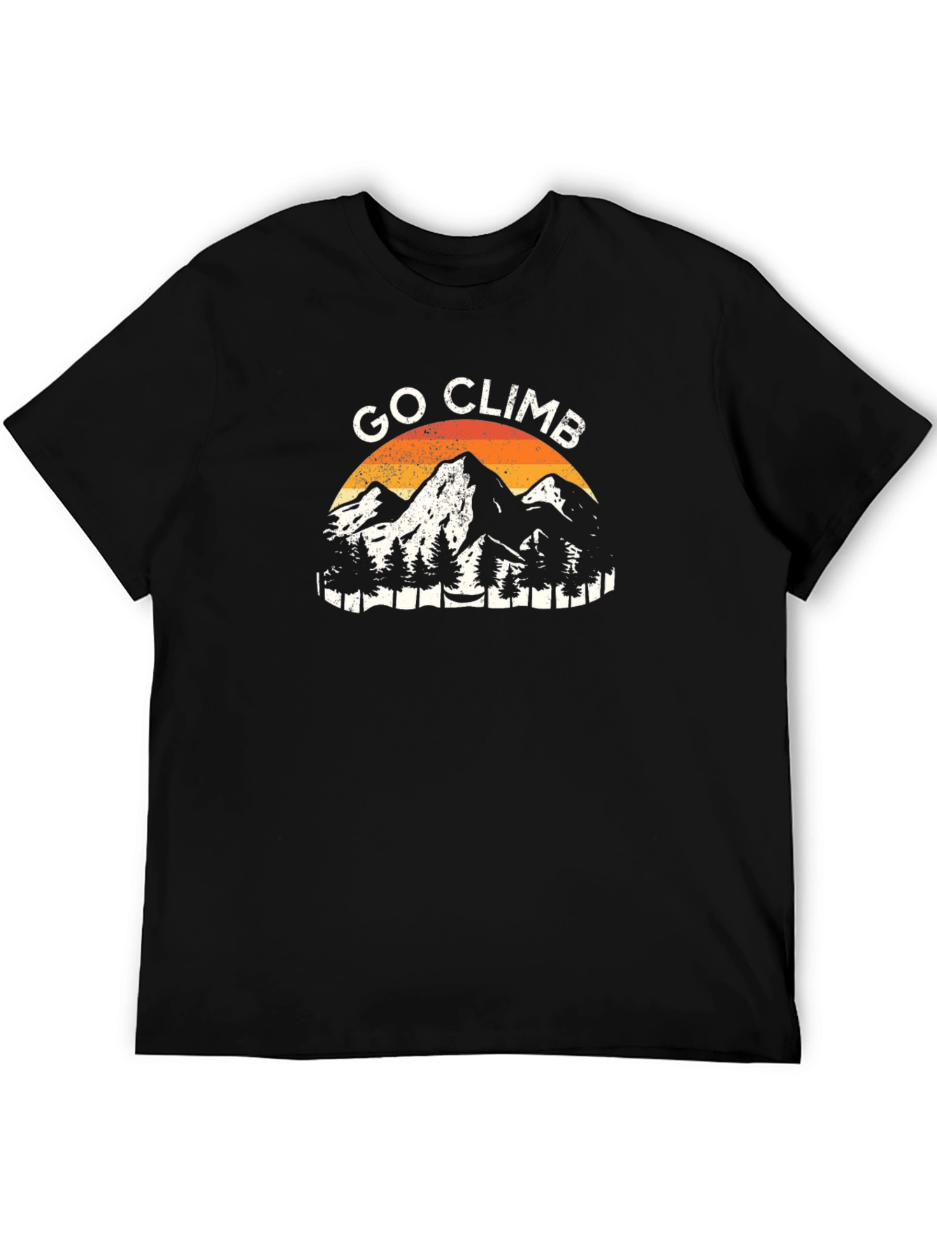 Go Climb Mountains Graphic Tee - Black Cotton T-Shirt
