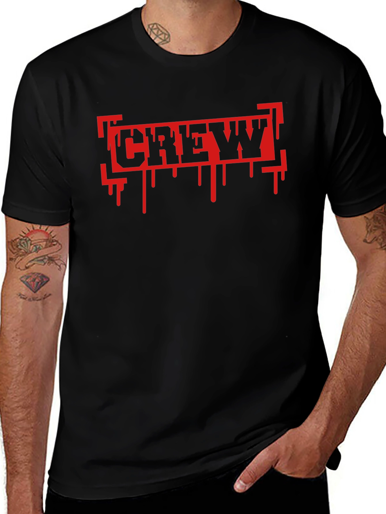 Crew Graphic Print T-Shirt - Black