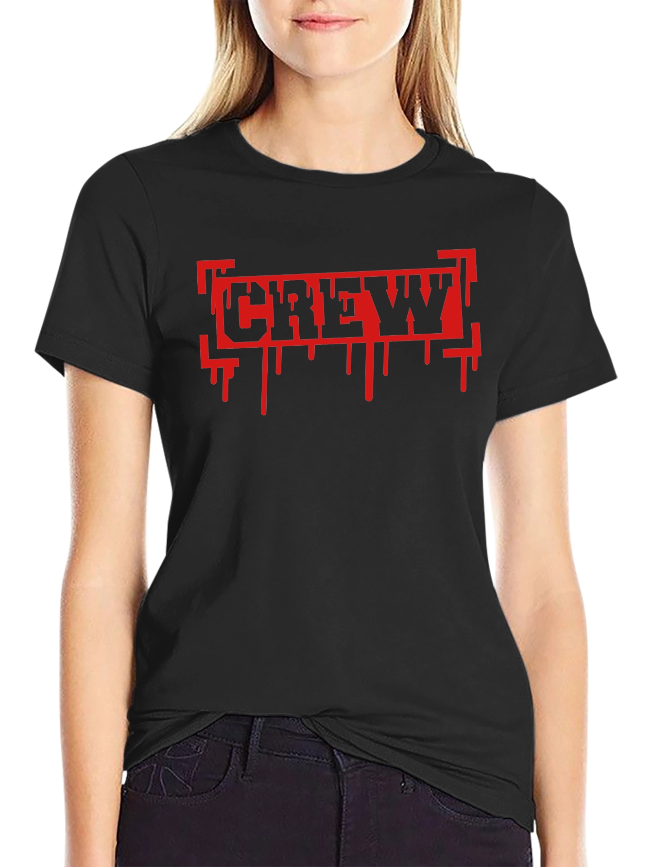 Crew Graphic Print T-Shirt - Black