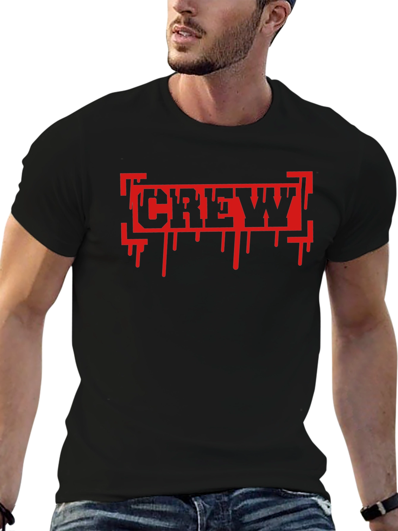 Crew Graphic Print T-Shirt - Black
