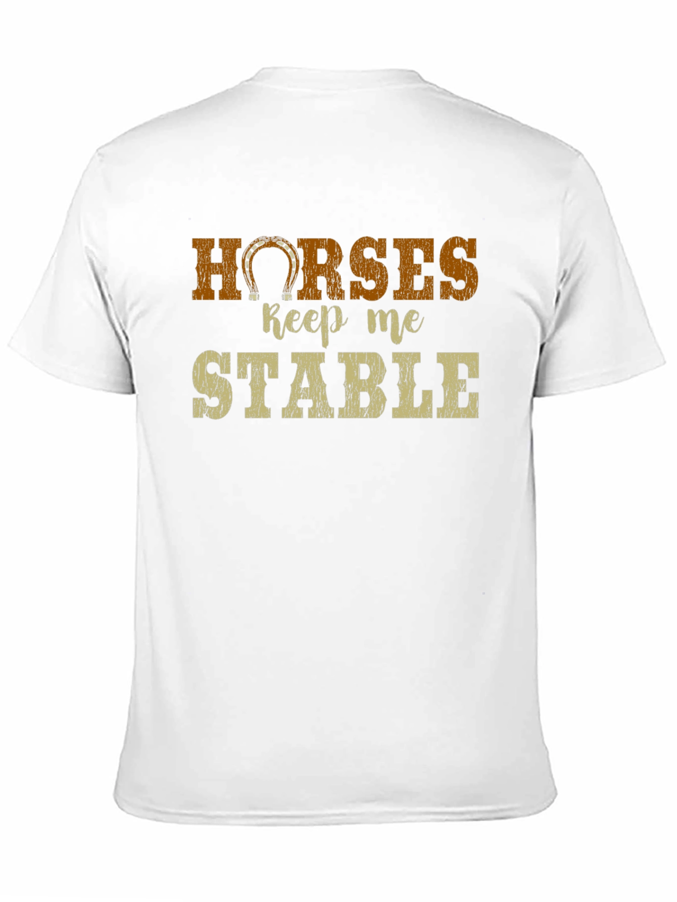 Horses Keep Me Stable Black T-Shirt