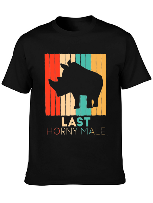 Last Horny Male Rhino T-Shirt Funny Animal Graphic Tee