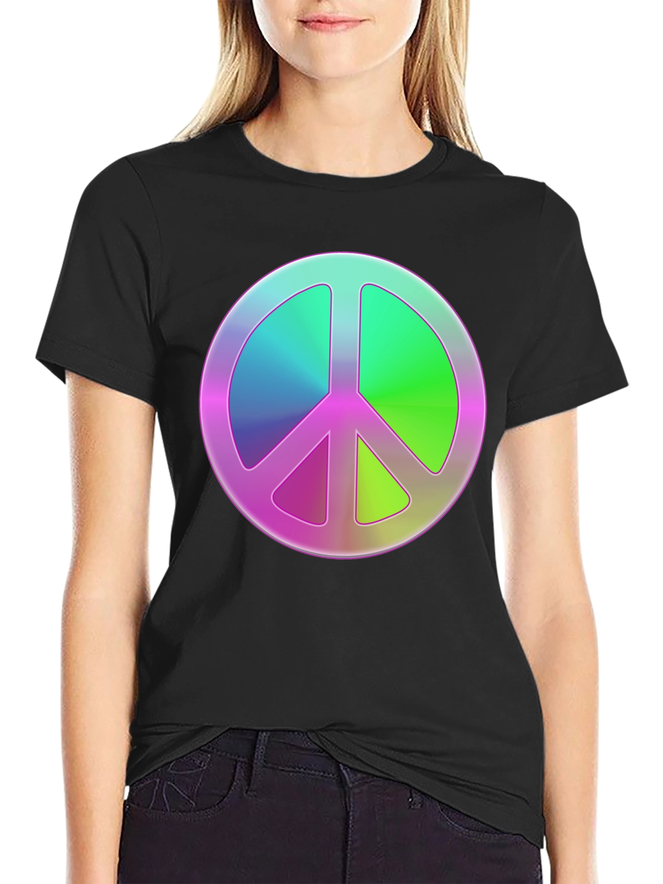 Peace Sign Graphic Tee - Retro Style