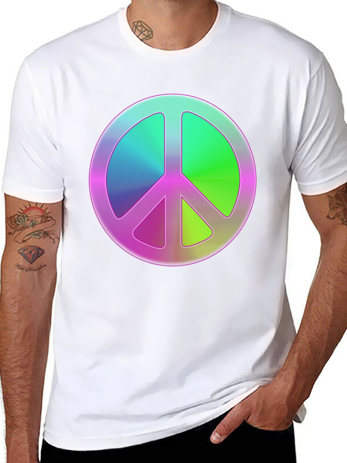Peace Sign Graphic Tee - Retro Style