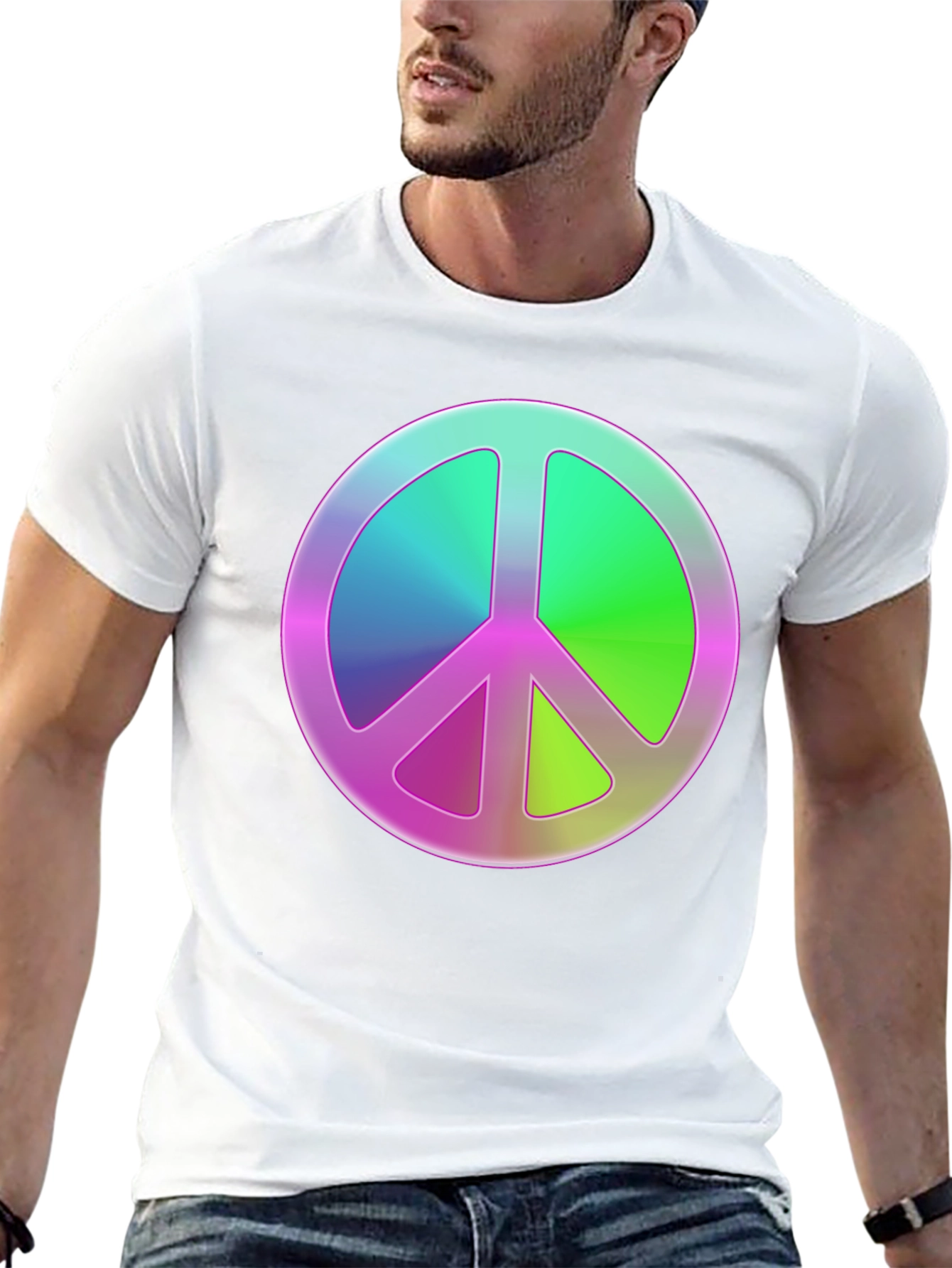 Peace Sign Graphic Tee - Retro Style