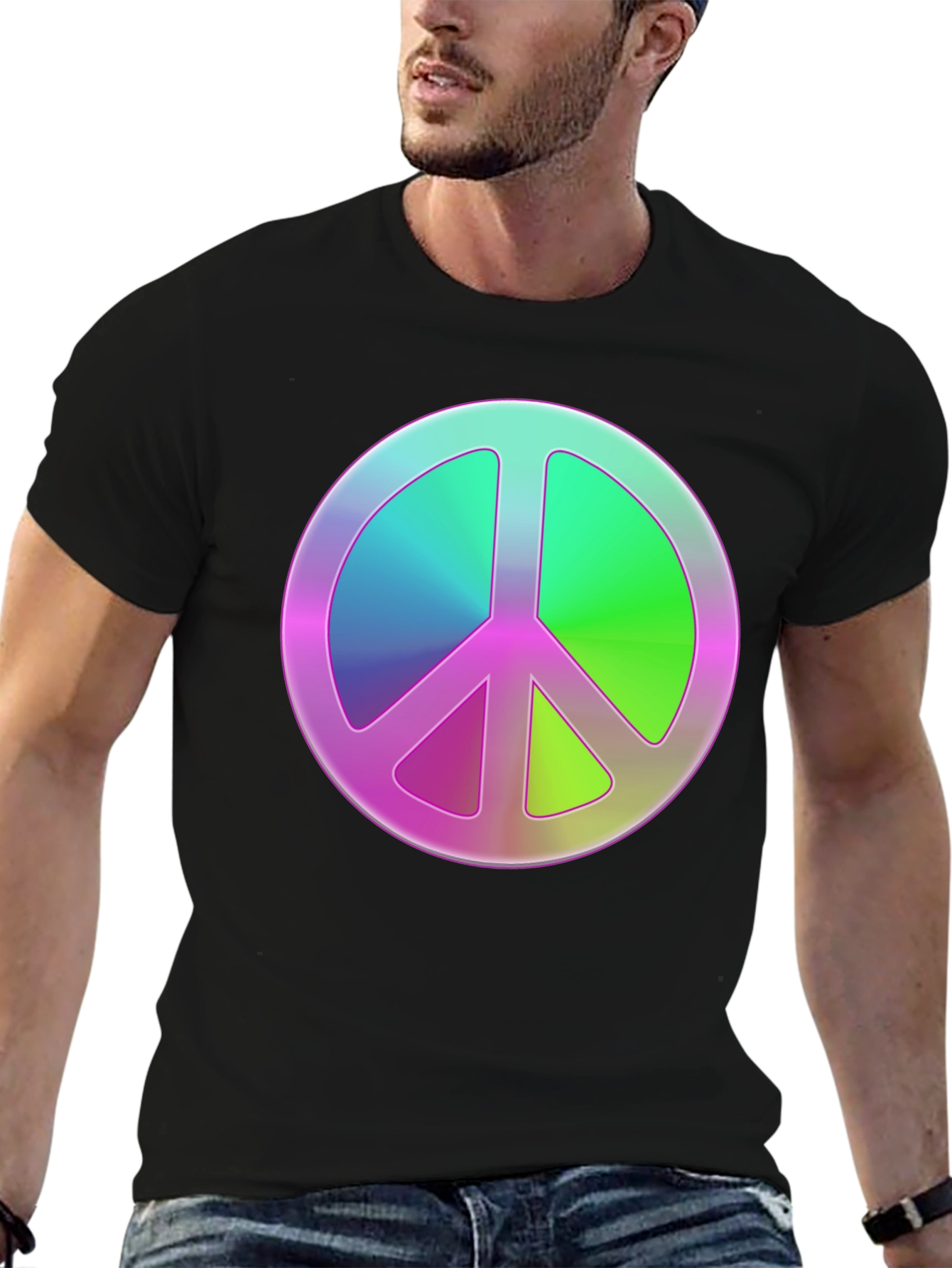Peace Sign Graphic Tee - Retro Style