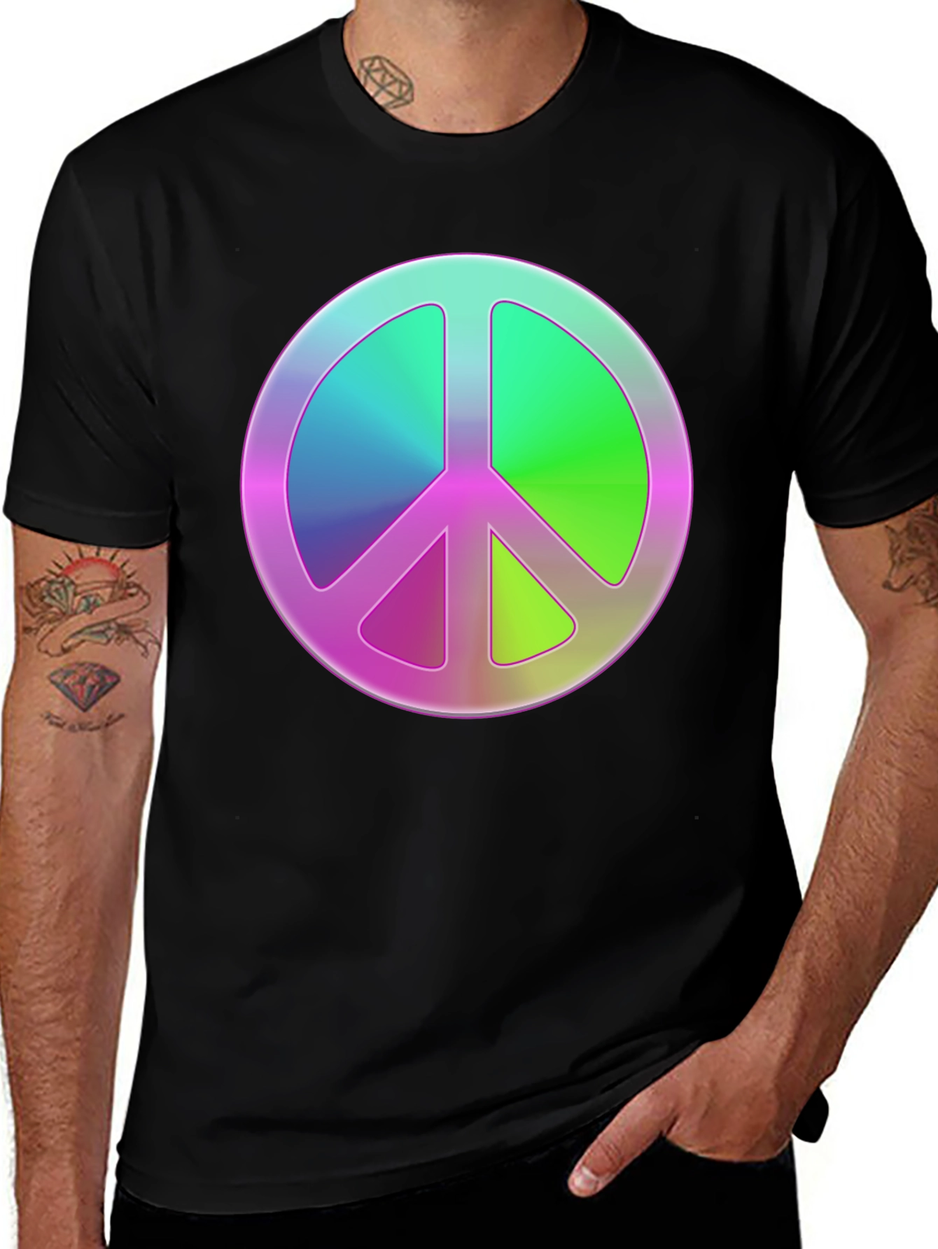 Peace Sign Graphic Tee - Retro Style