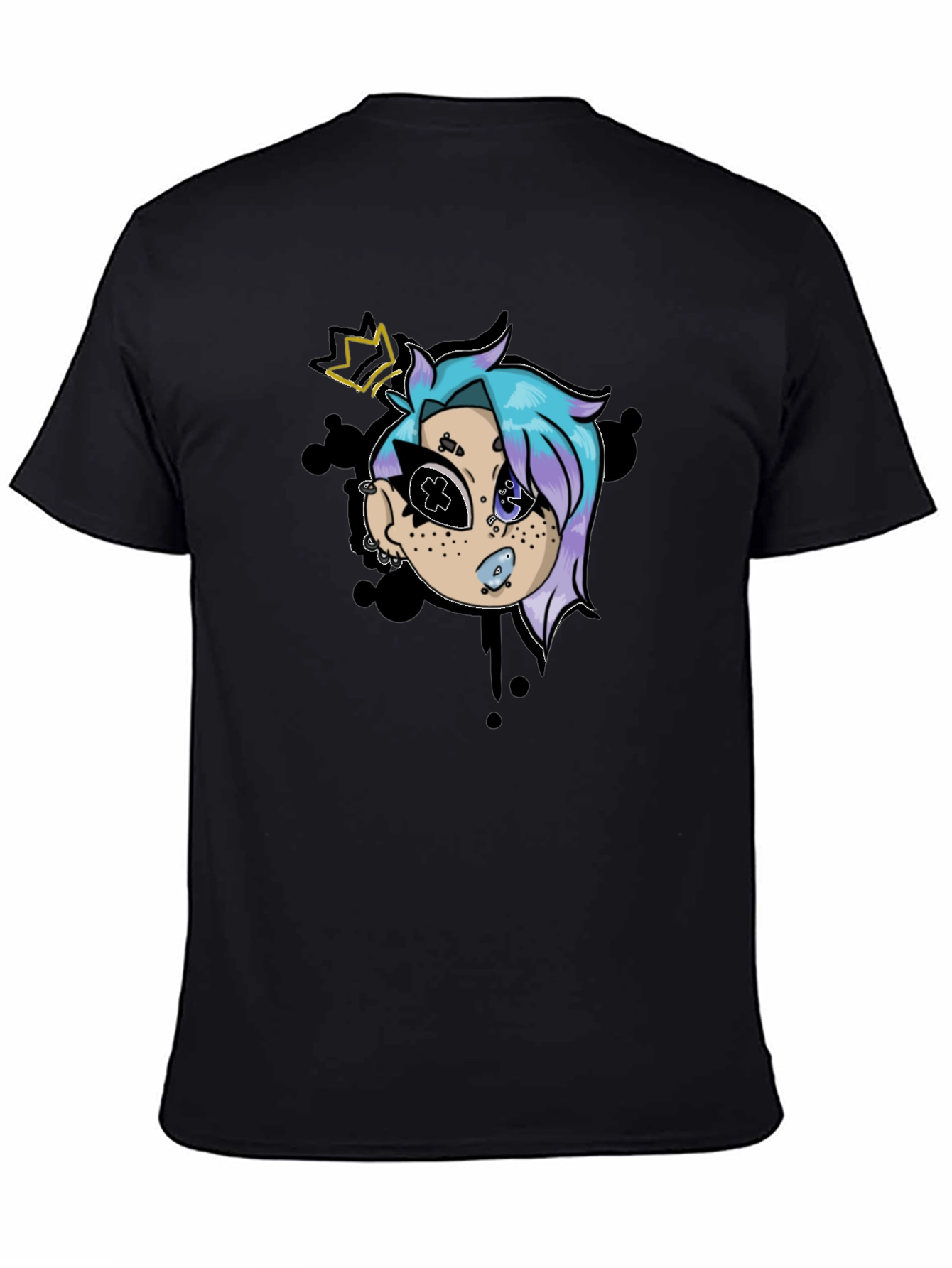 Cartoon Character Graphic Black T-Shirt