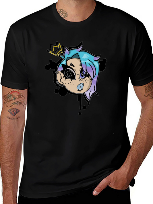 Cartoon Character Graphic Black T-Shirt
