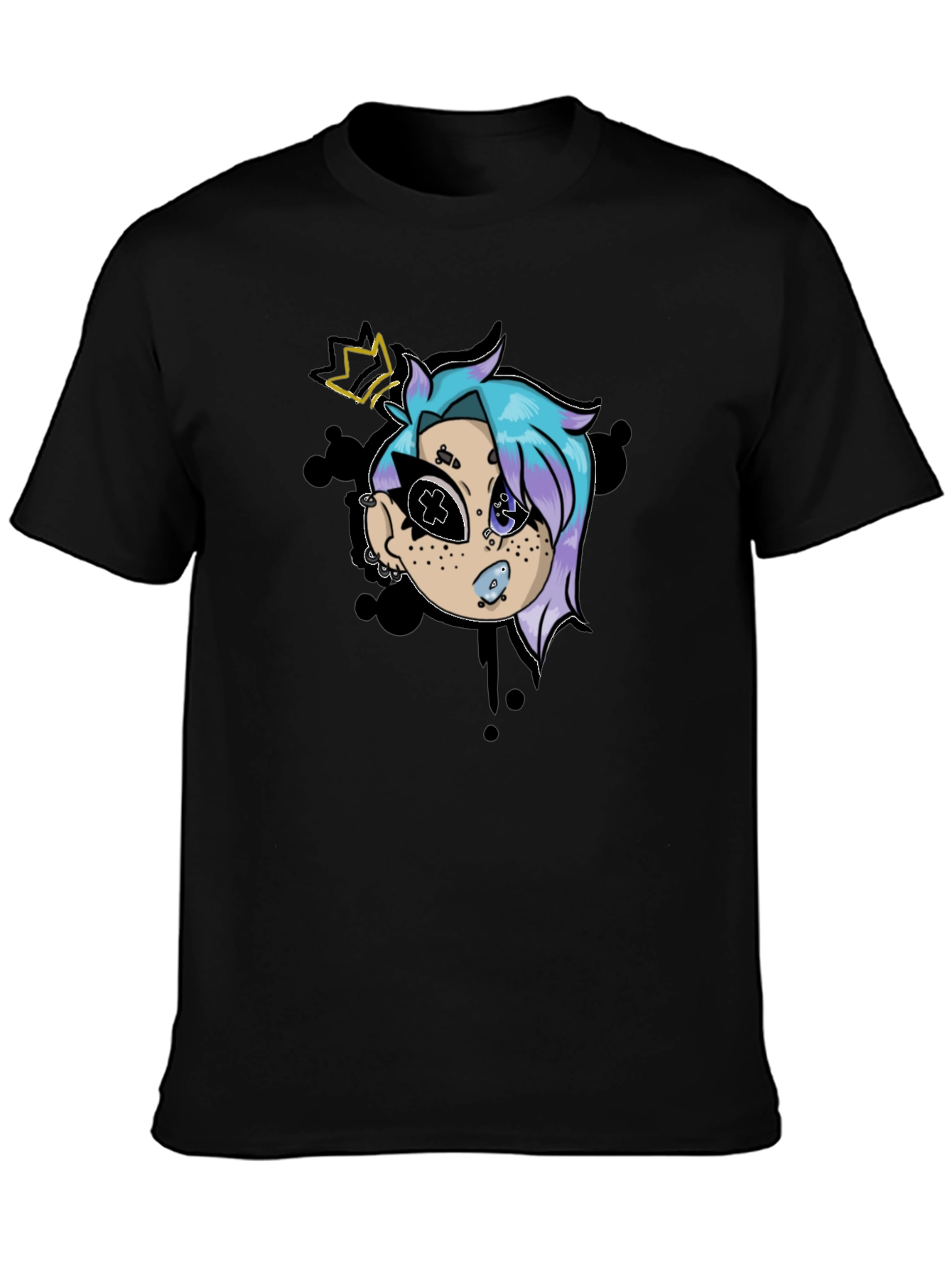Cartoon Character Graphic Black T-Shirt