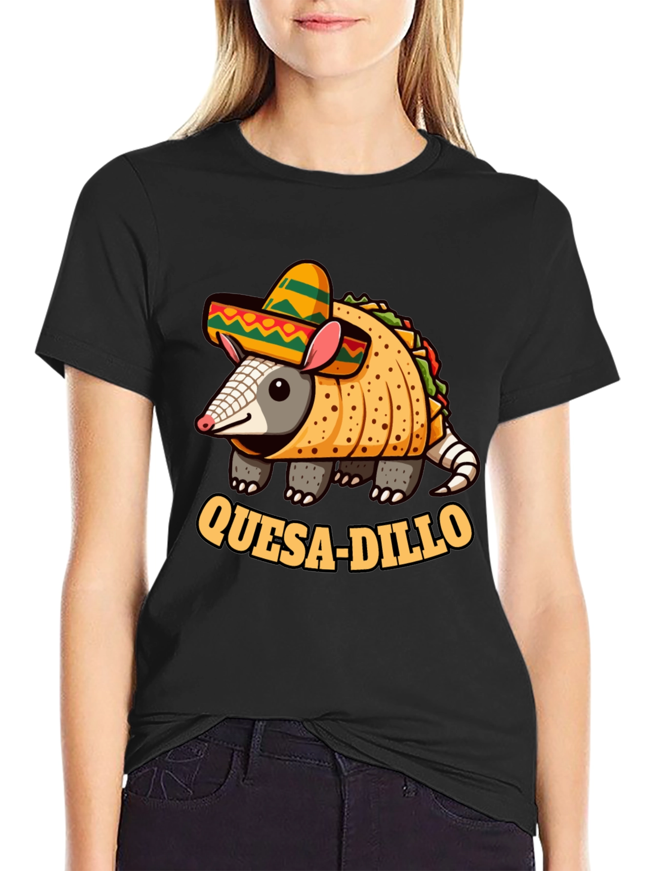 Quesadilla Armadillo T-Shirt: Quesa-dillo Funny Tee