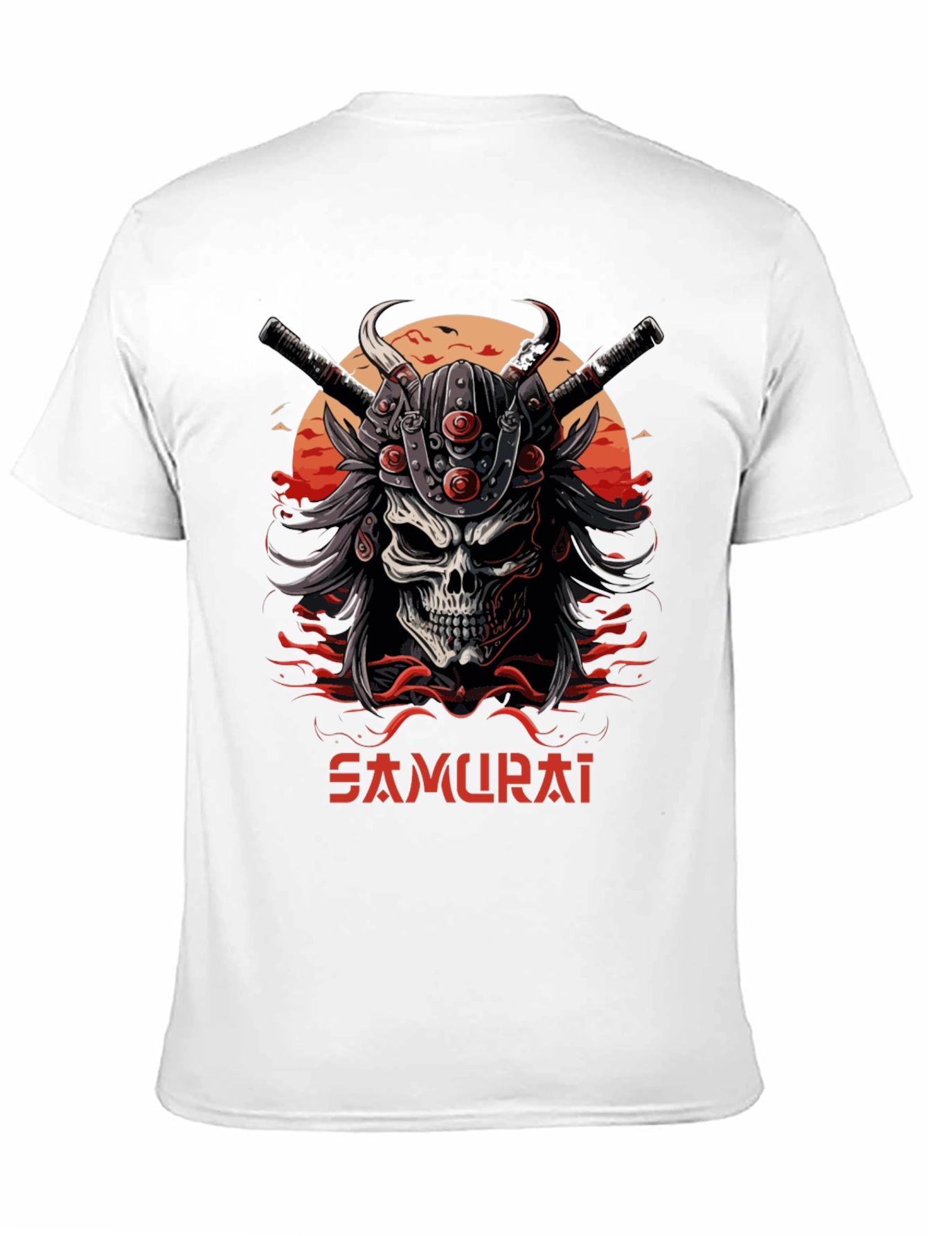 Samurai Skull Graphic Tee - Edgy Style