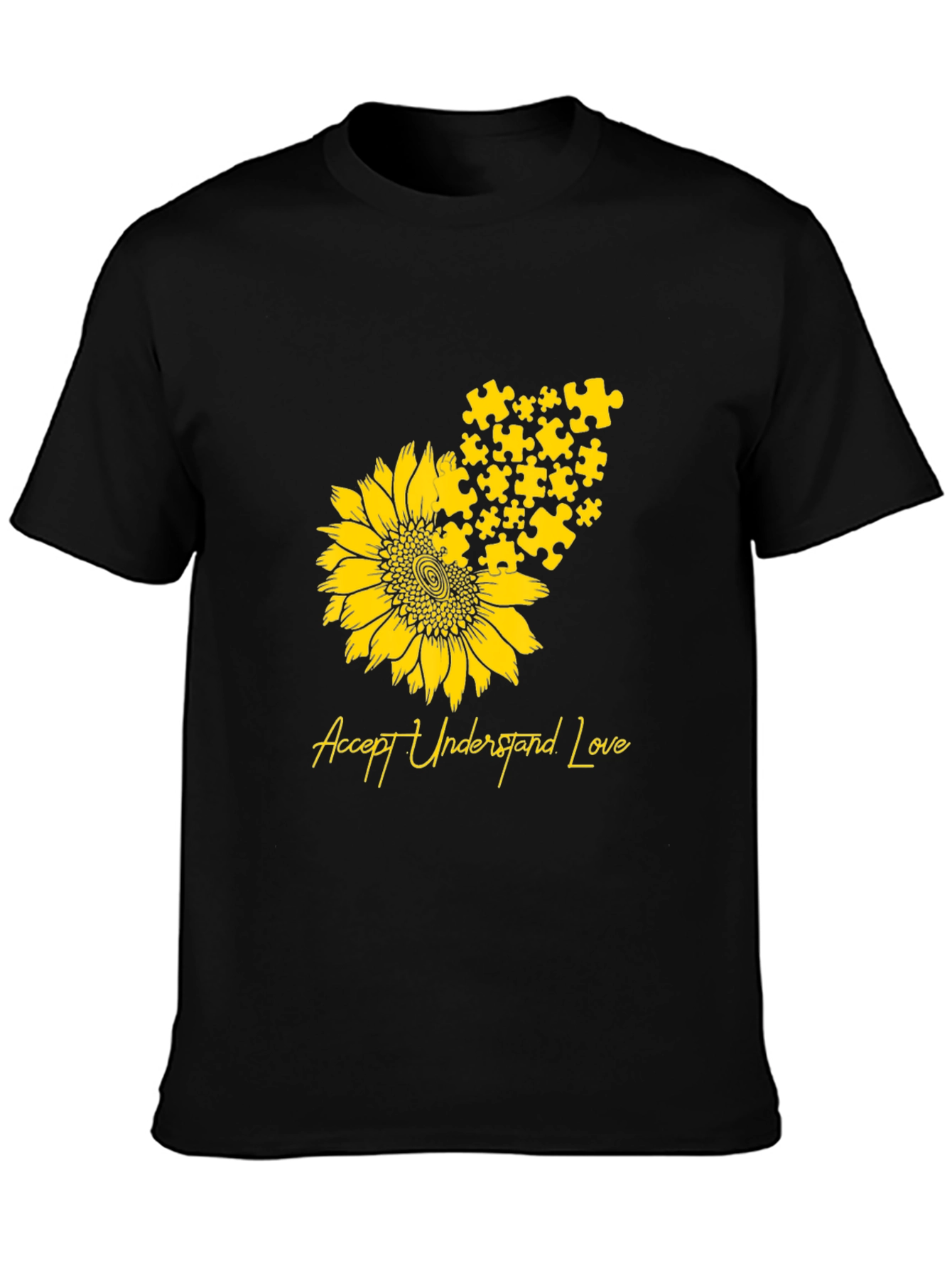 Autism Awareness Sunflower Puzzle Piece T-Shirt