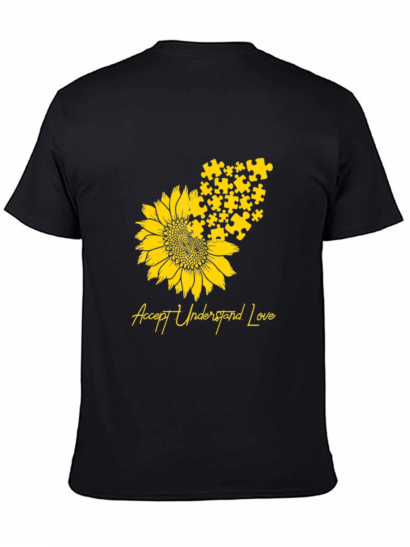Autism Awareness Sunflower Puzzle Piece T-Shirt