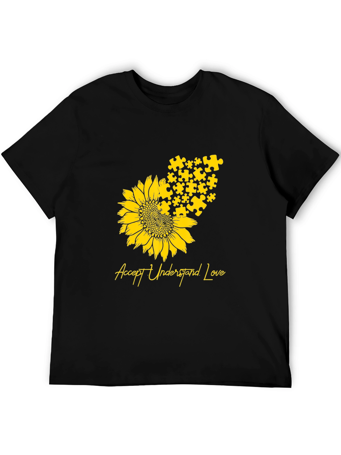 Autism Awareness Sunflower Puzzle Piece T-Shirt