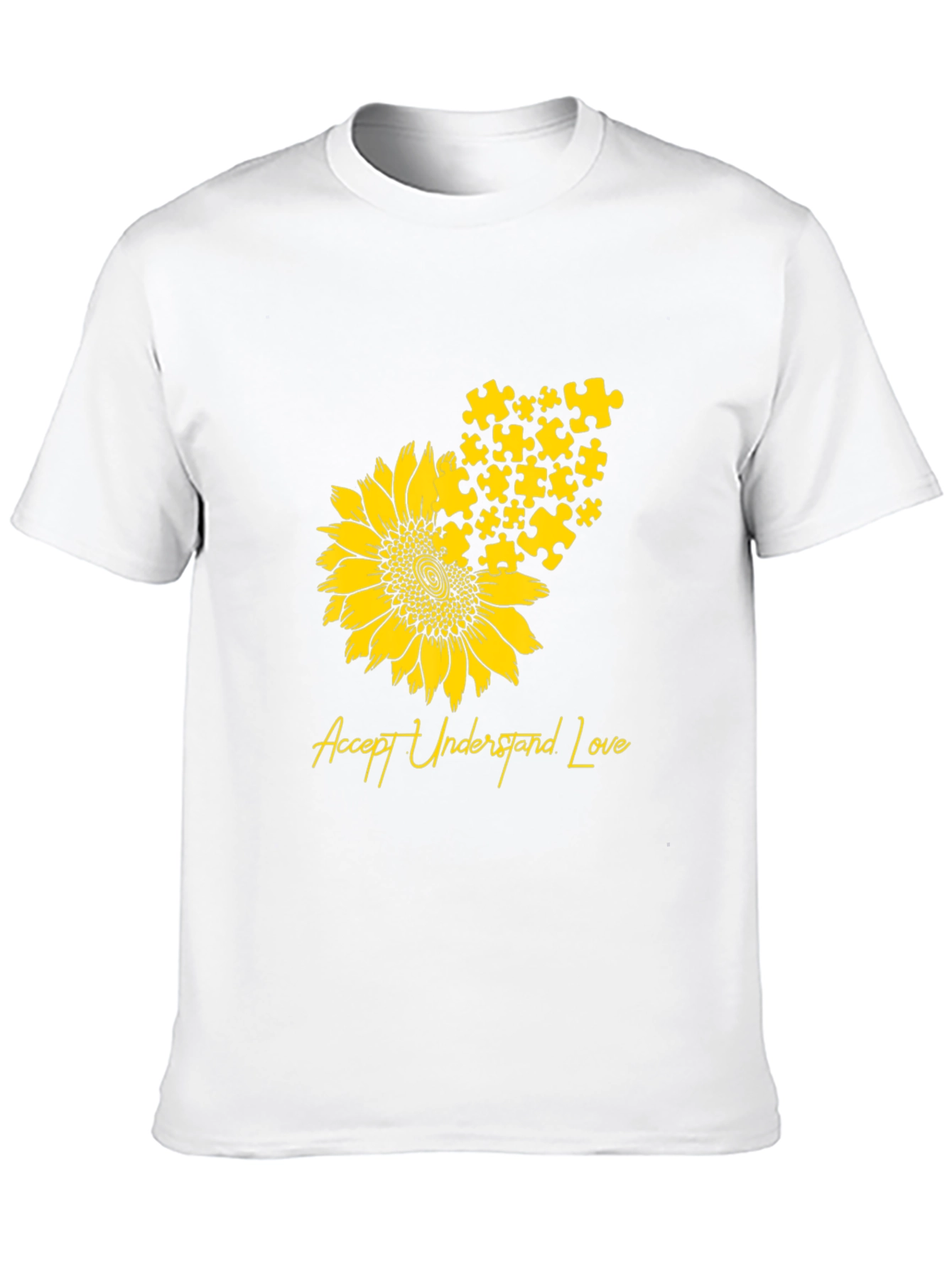 Autism Awareness Sunflower Puzzle Piece T-Shirt